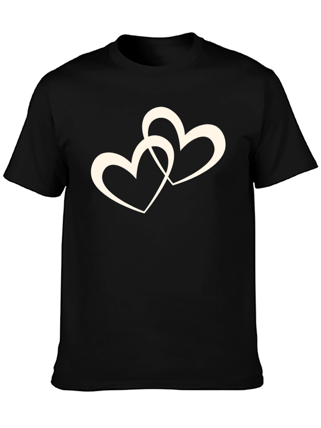 Interlocked Hearts Graphic Black T-Shirt