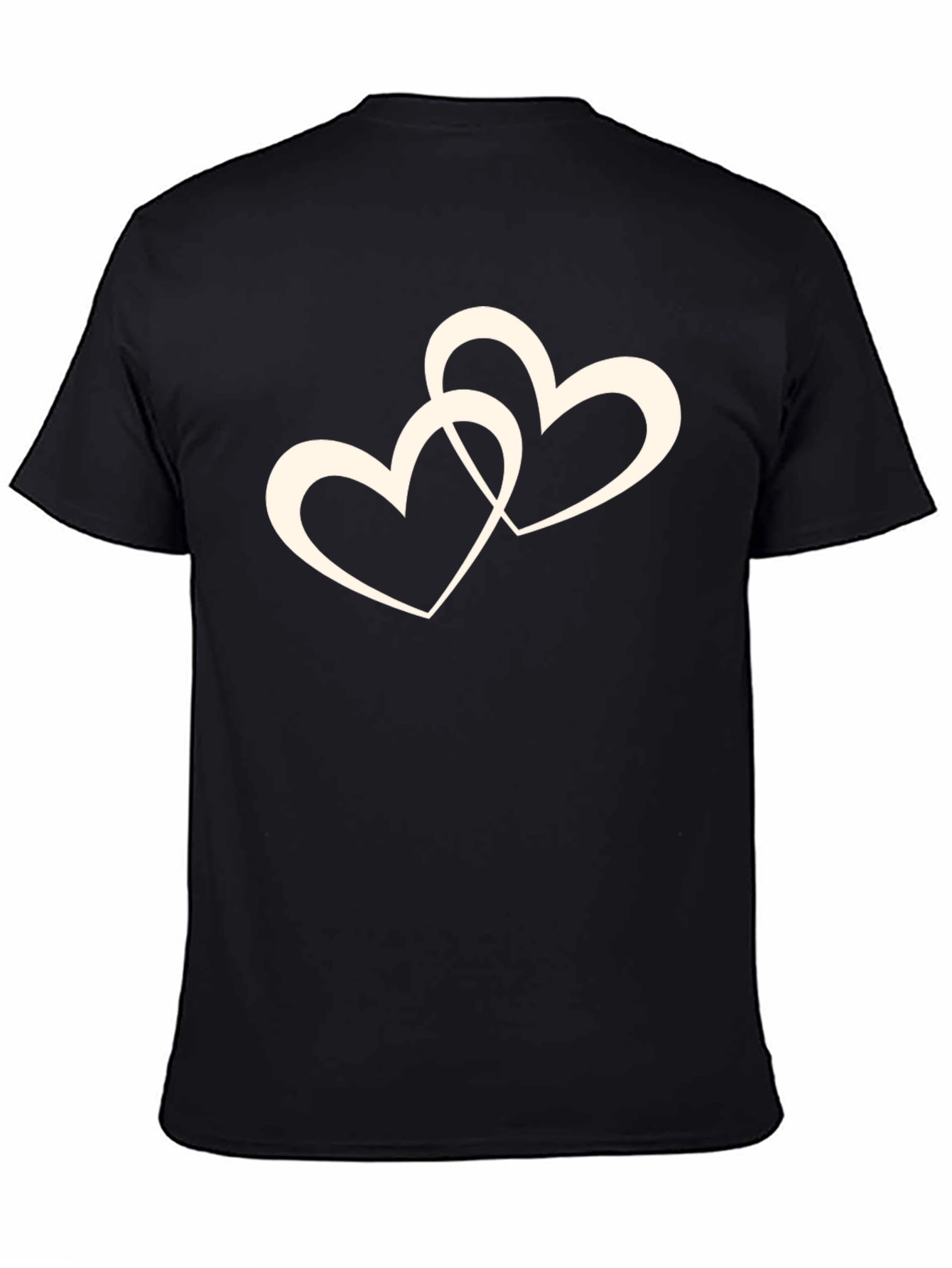 Interlocked Hearts Graphic Black T-Shirt