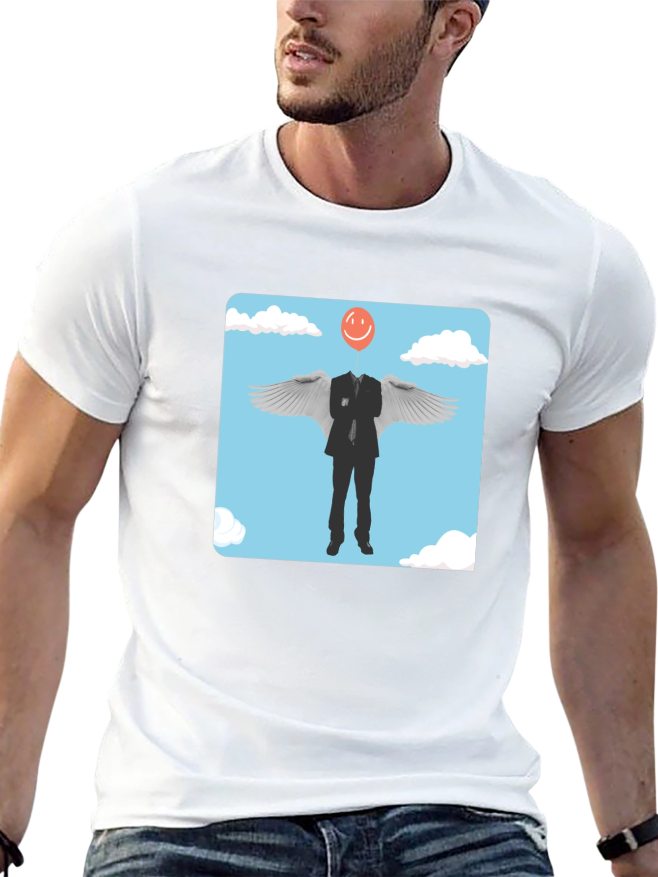 Smiling Balloon Angel Graphic Tee