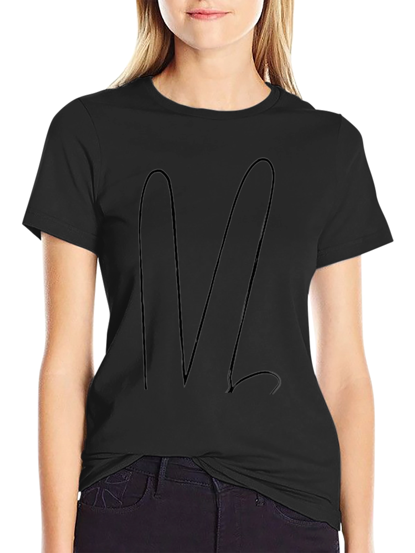Black T-Shirt with Abstract M Design