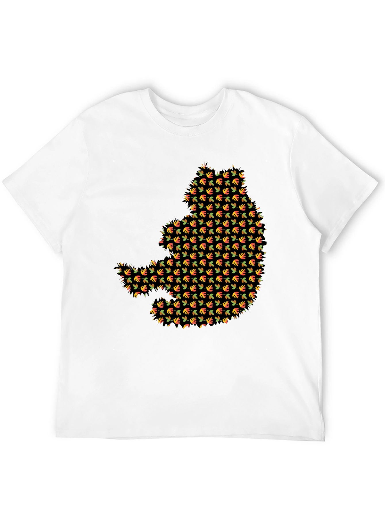 Autumn Leaf Pattern Black T-Shirt