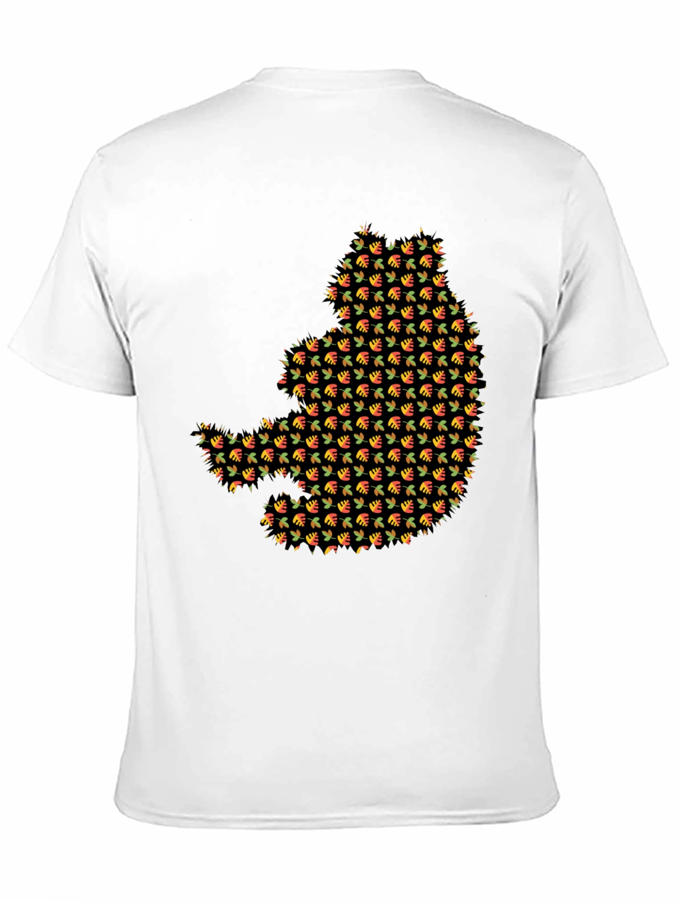 Autumn Leaf Pattern Black T-Shirt
