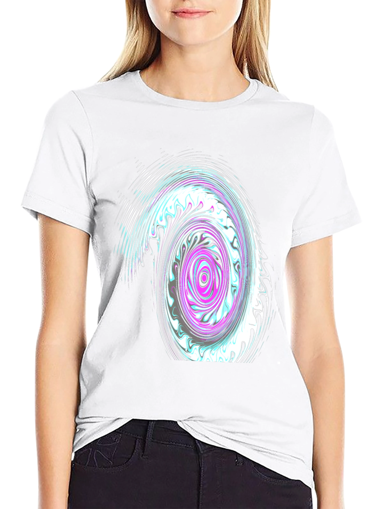 Swirl Graphic Black T-Shirt