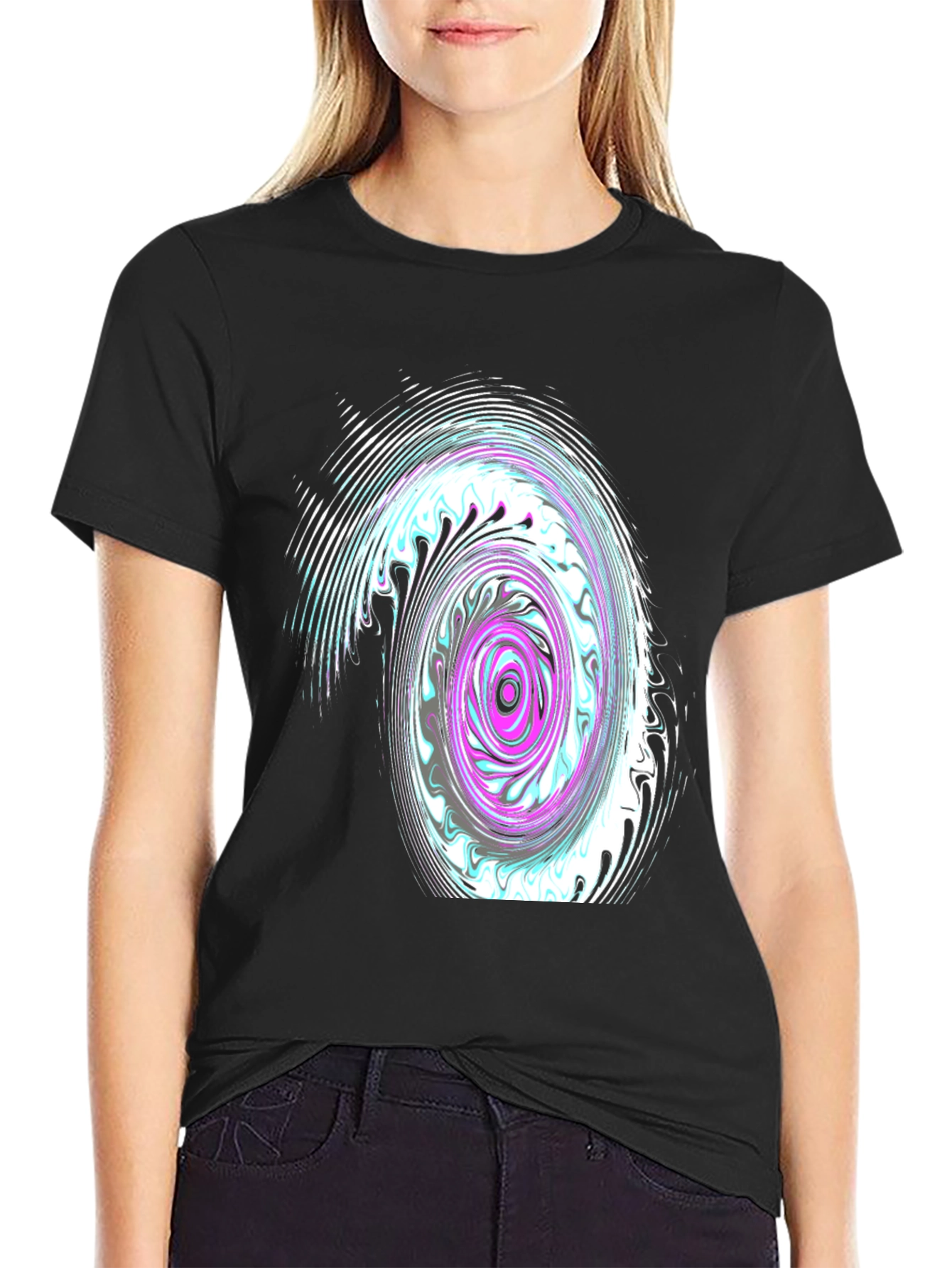 Swirl Graphic Black T-Shirt