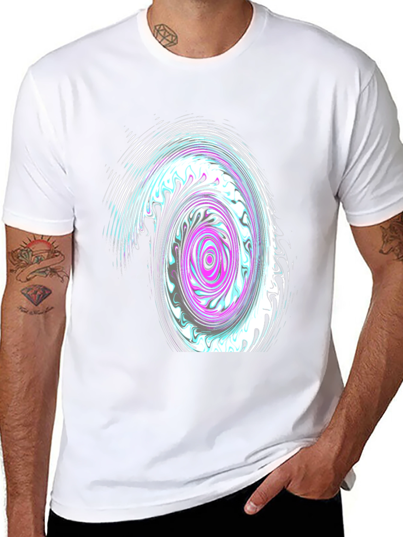 Swirl Graphic Black T-Shirt