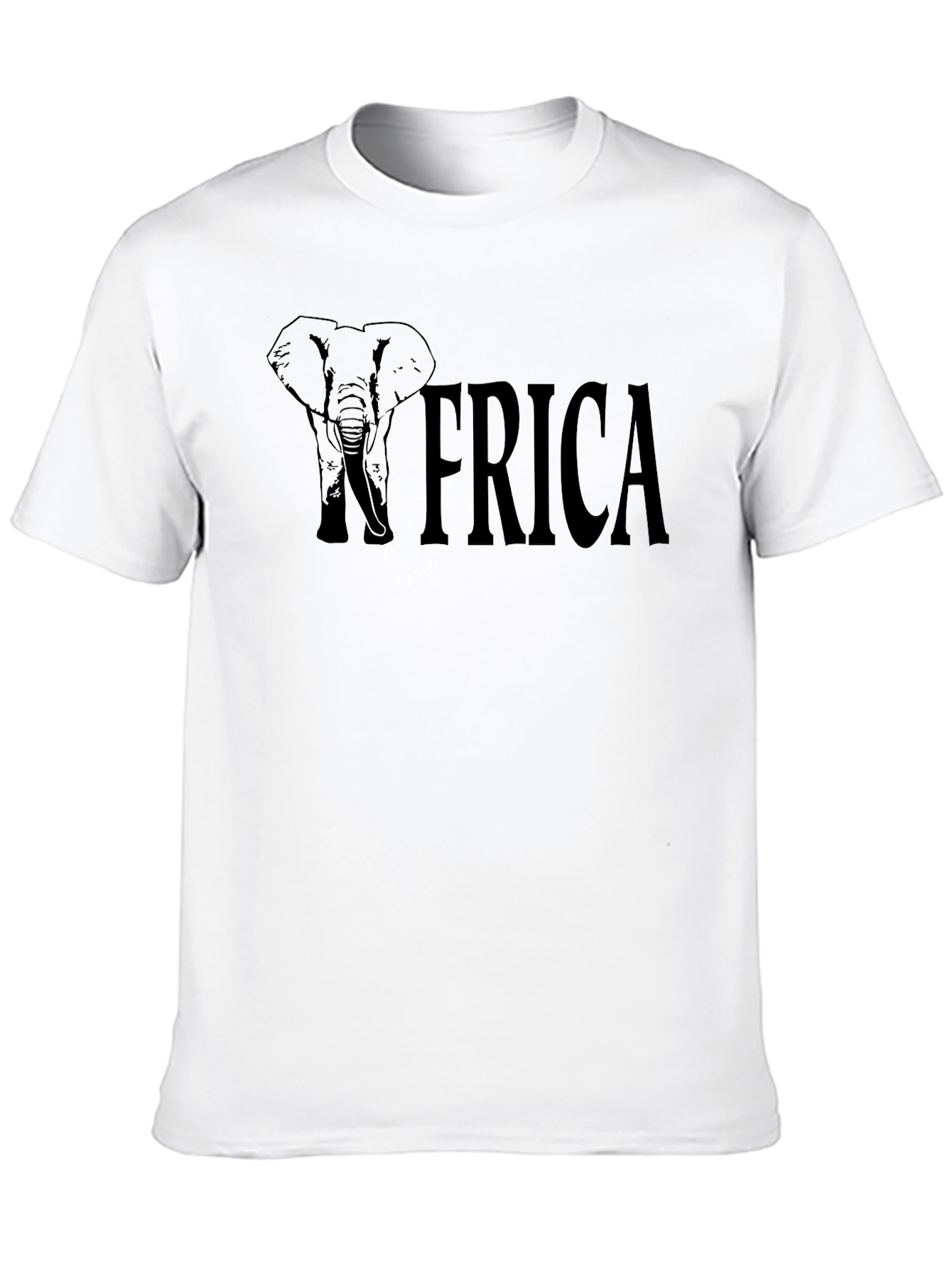 Africa Elephant Graphic Black T-Shirt