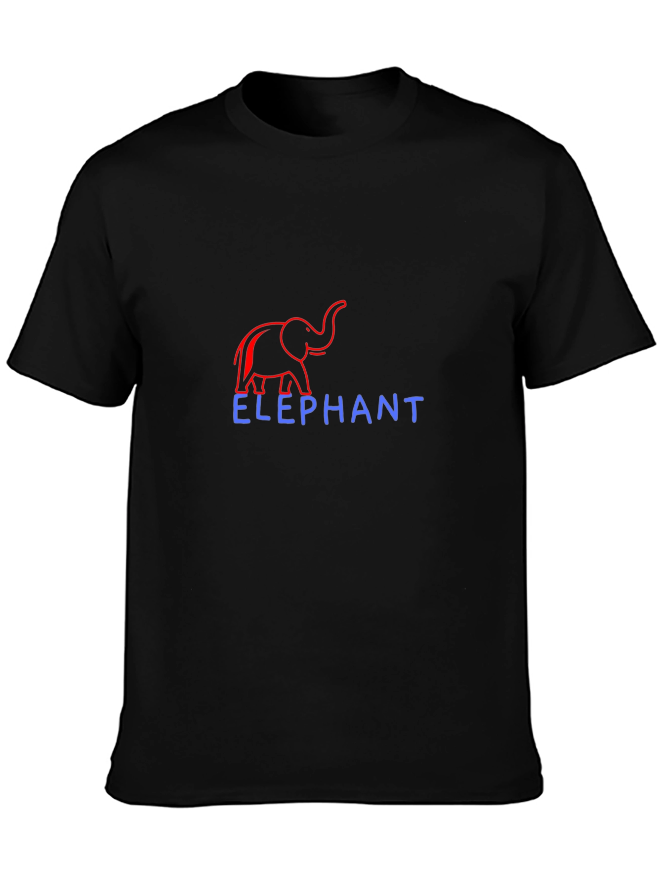 Elephant Graphic Print Crew Neck T-Shirt