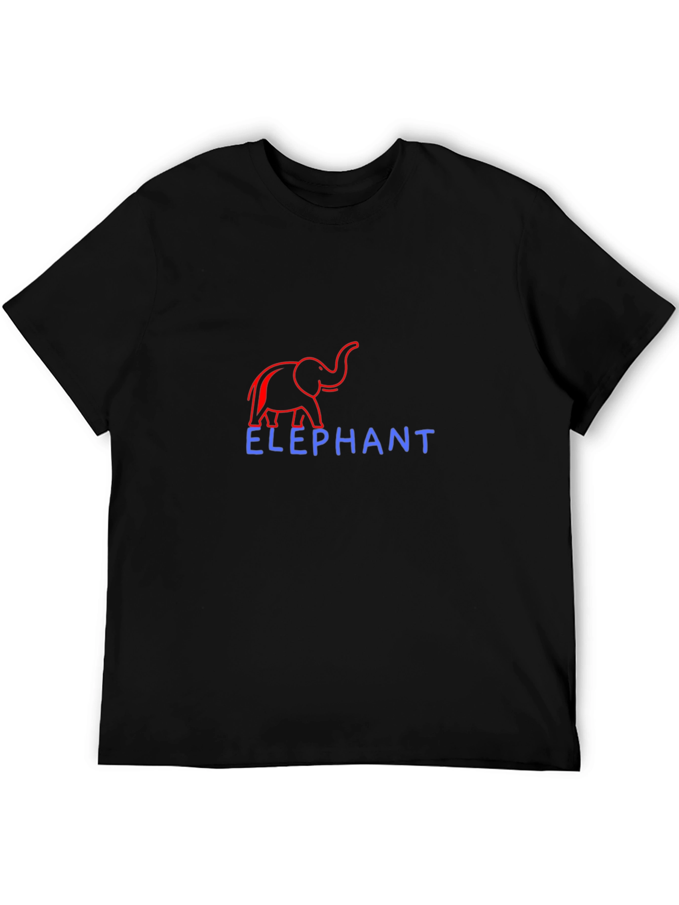 Elephant Graphic Print Crew Neck T-Shirt