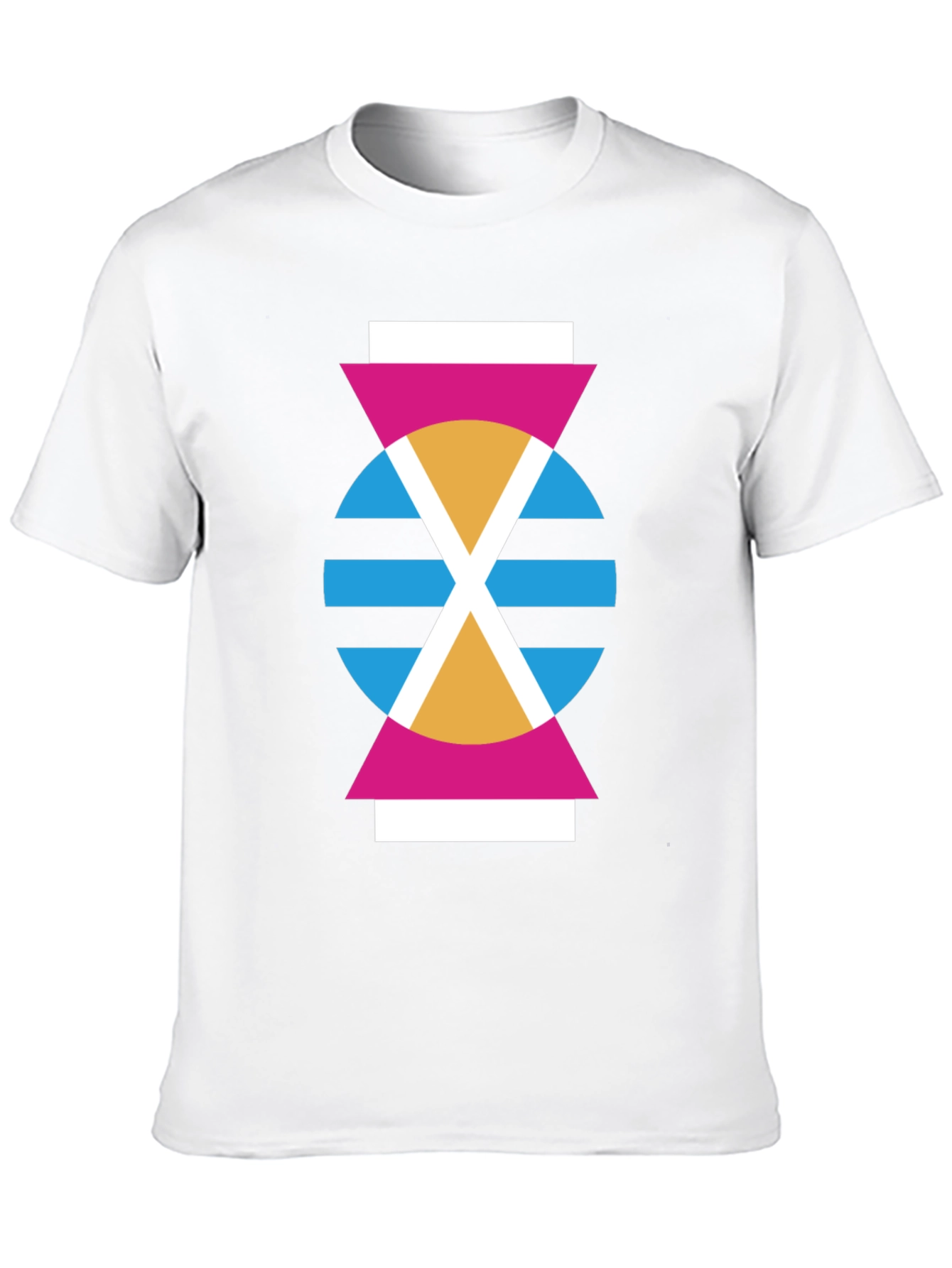 Geometric Abstract Design Black T-Shirt