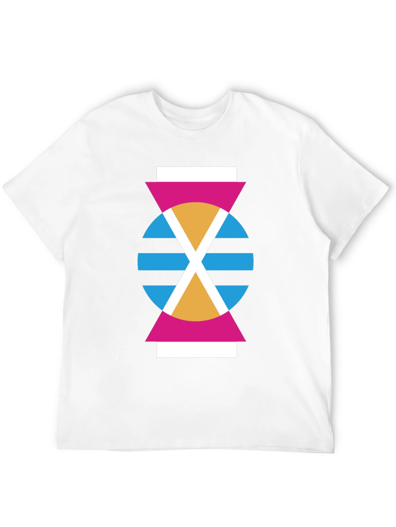 Geometric Abstract Design Black T-Shirt