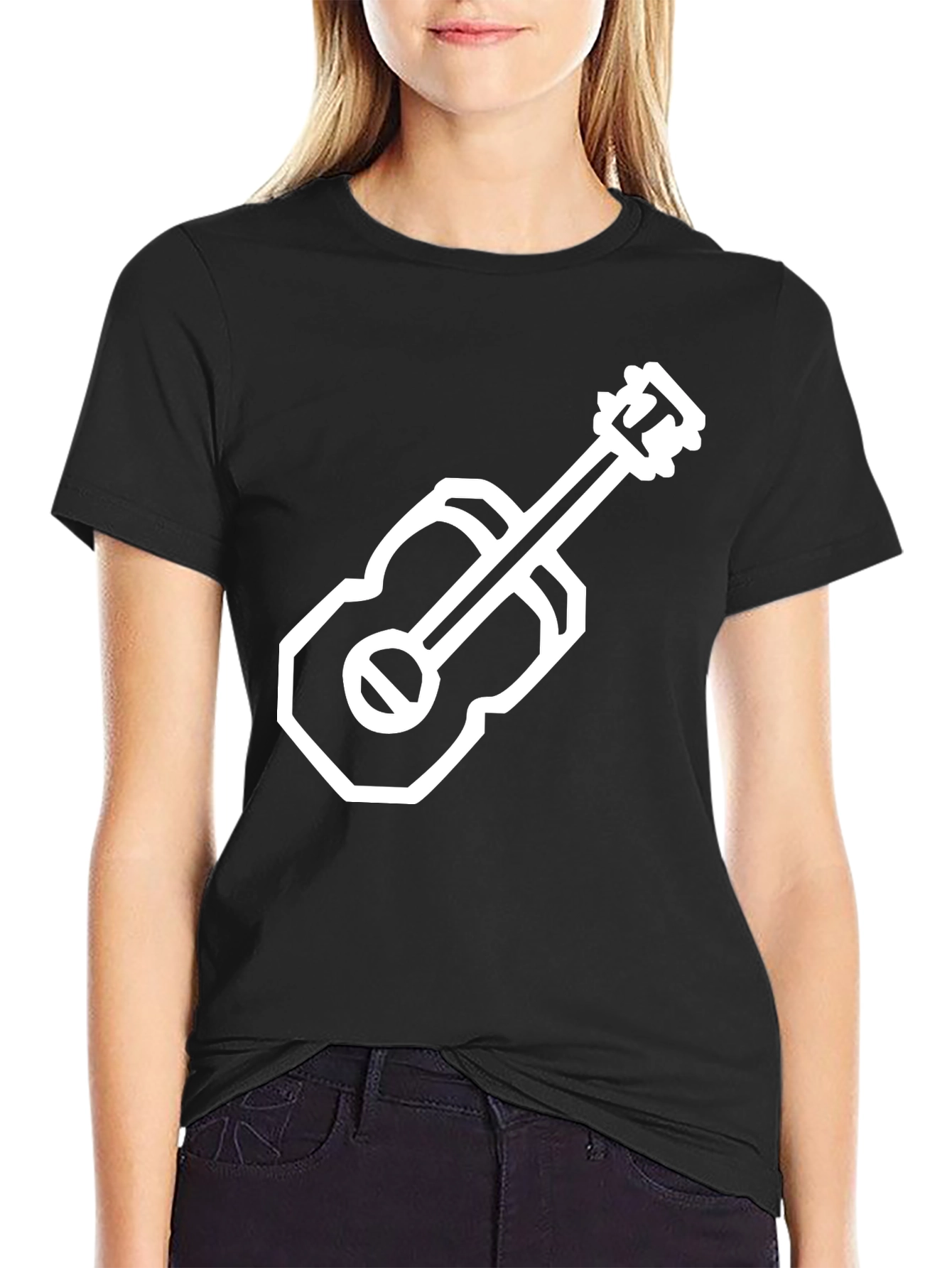 Modern Guitar Graphic Tee - Black