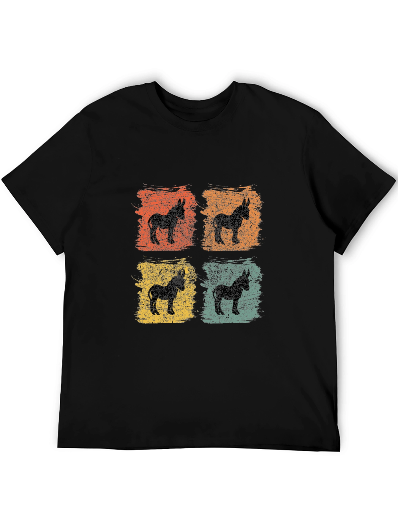 Retro Donkey Silhouette Graphic T-Shirt