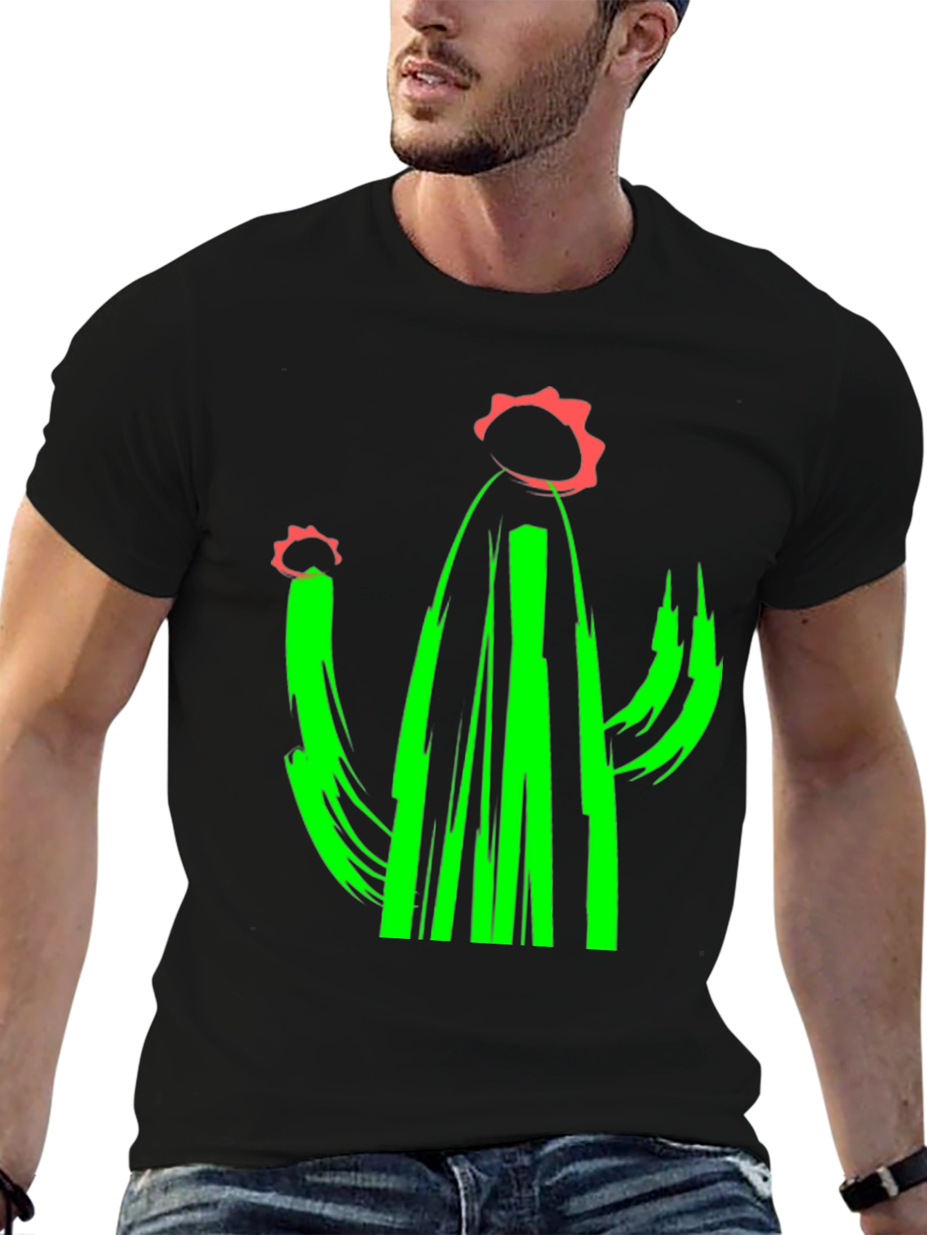 Cactus Graphic Tee - Modern Art T-Shirt