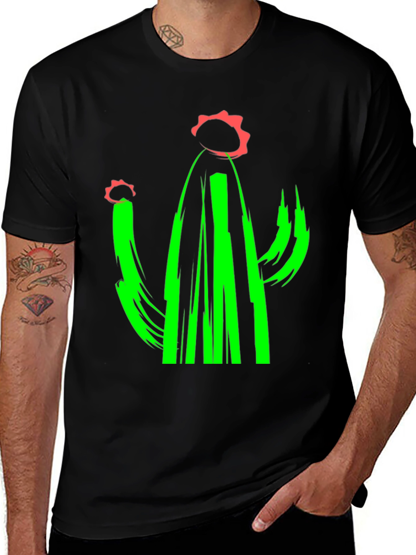 Cactus Graphic Tee - Modern Art T-Shirt