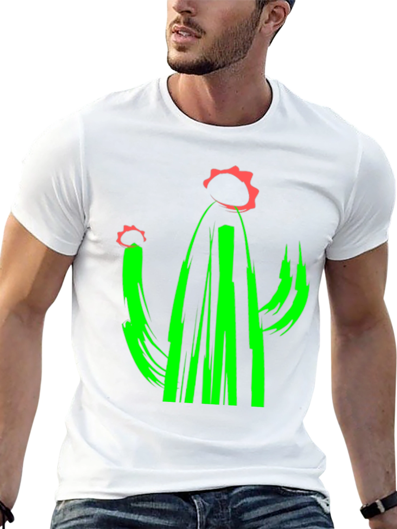 Cactus Graphic Tee - Modern Art T-Shirt