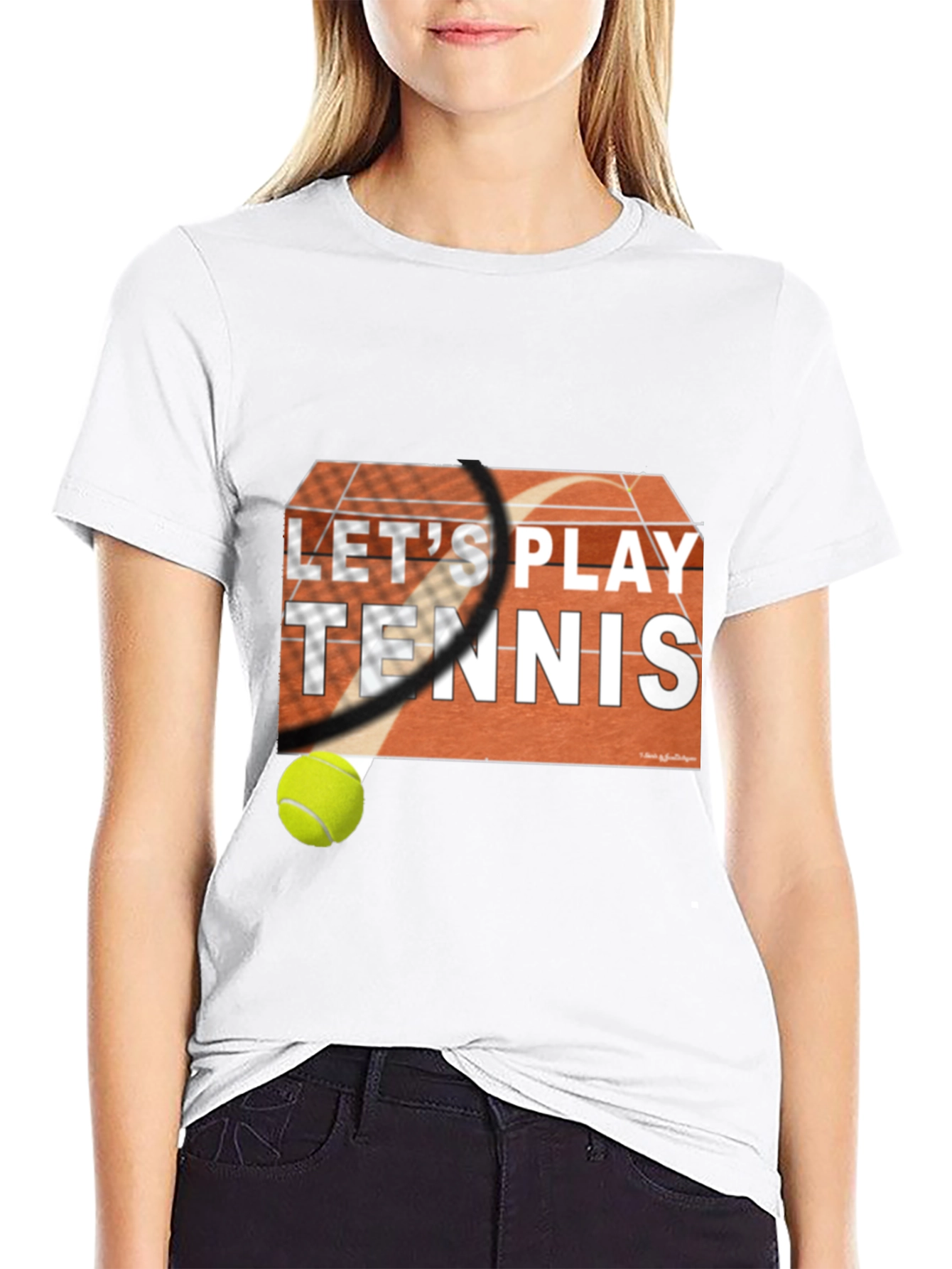 Lets Play Tennis Graphic Tee - Sporty Fashion