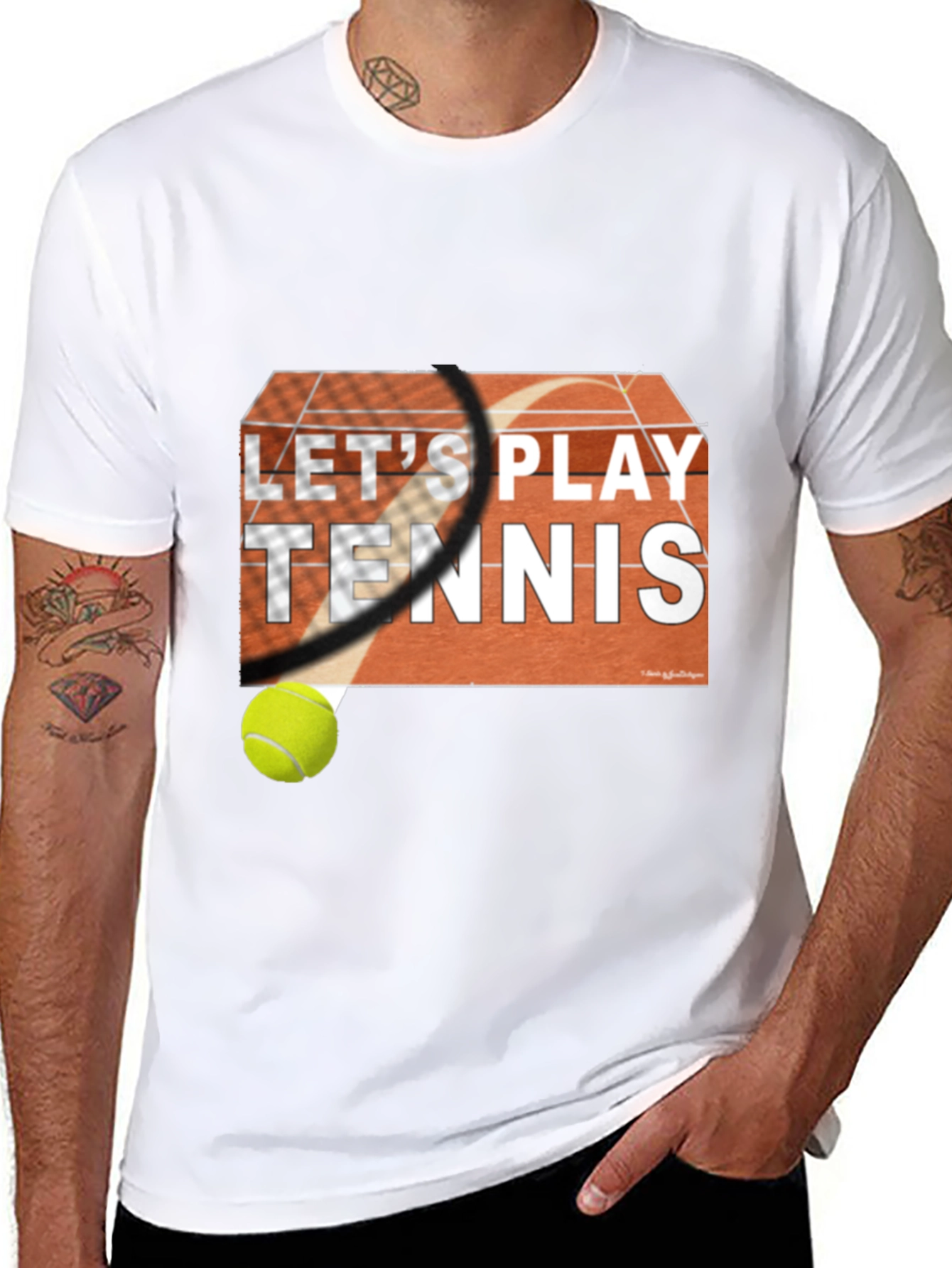 Lets Play Tennis Graphic Tee - Sporty Fashion