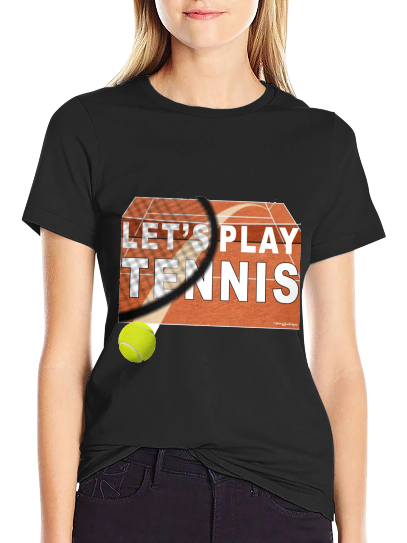 Lets Play Tennis Graphic Tee - Sporty Fashion