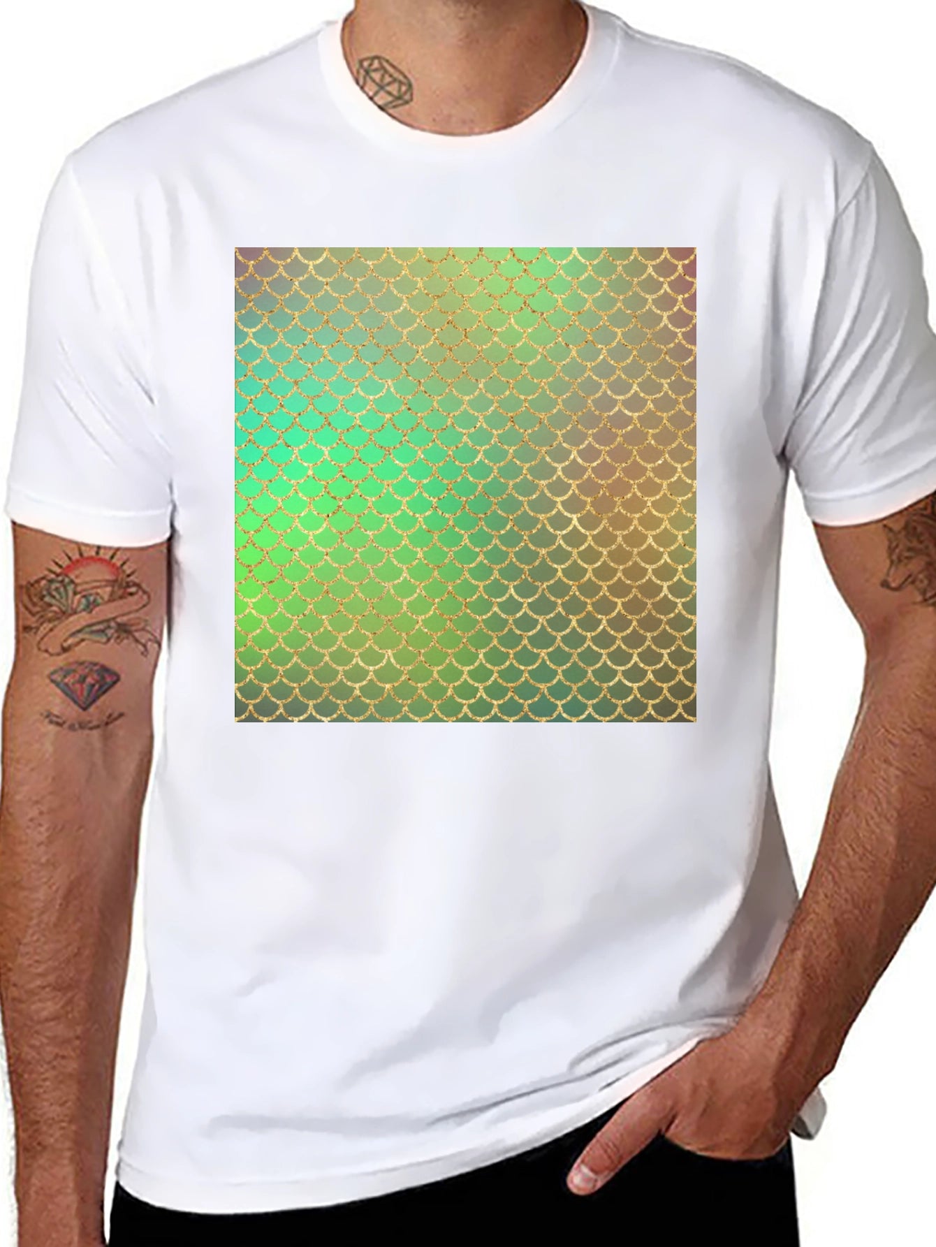 Scales Pattern Mens Tee - Black