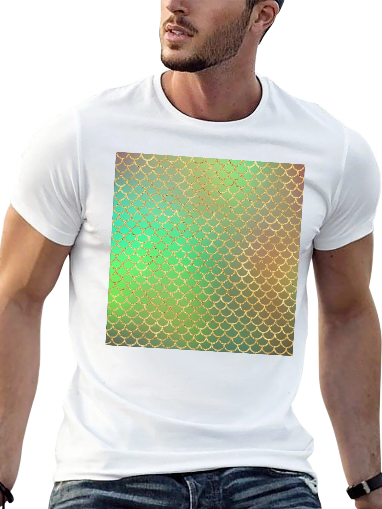 Scales Pattern Mens Tee - Black