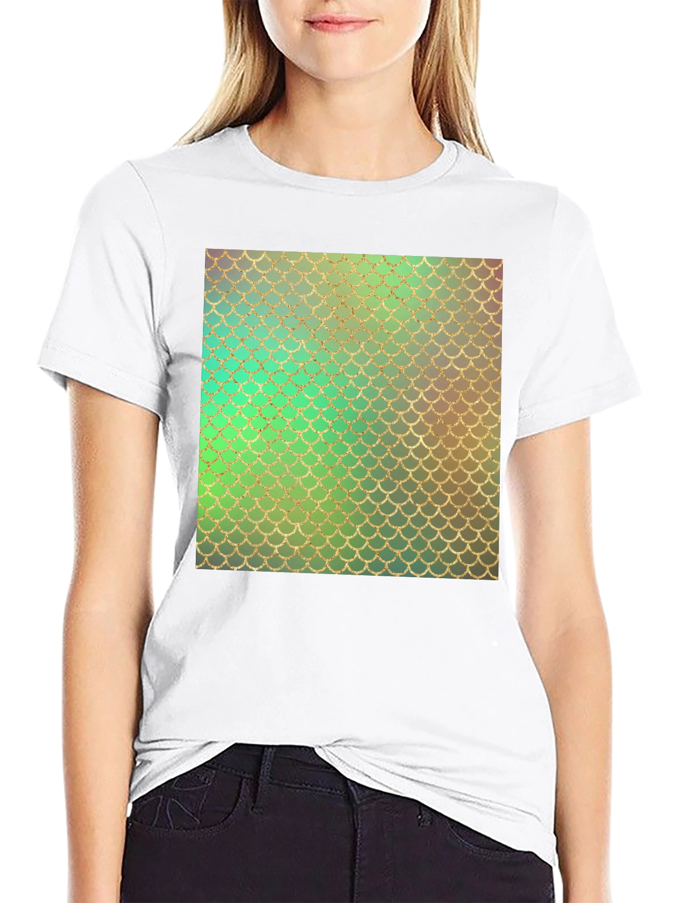 Scales Pattern Mens Tee - Black