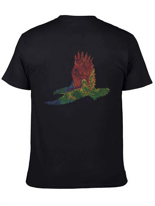 Abstract Bird Graphic Black T-Shirt