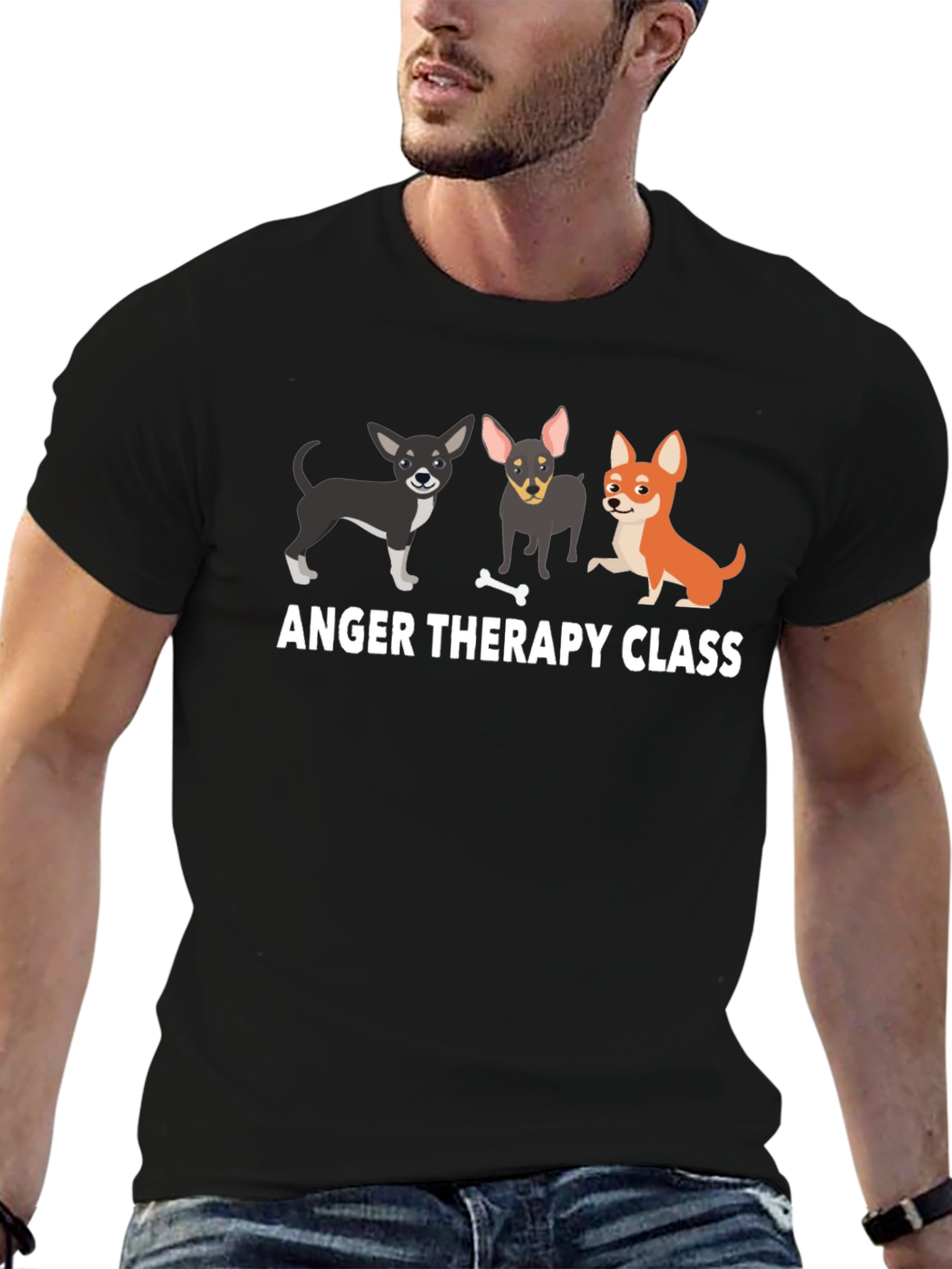 Anger Therapy Class T-Shirt Funny Dog Lover Tee