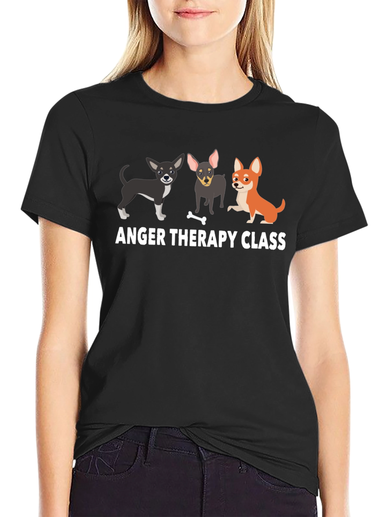 Anger Therapy Class T-Shirt Funny Dog Lover Tee