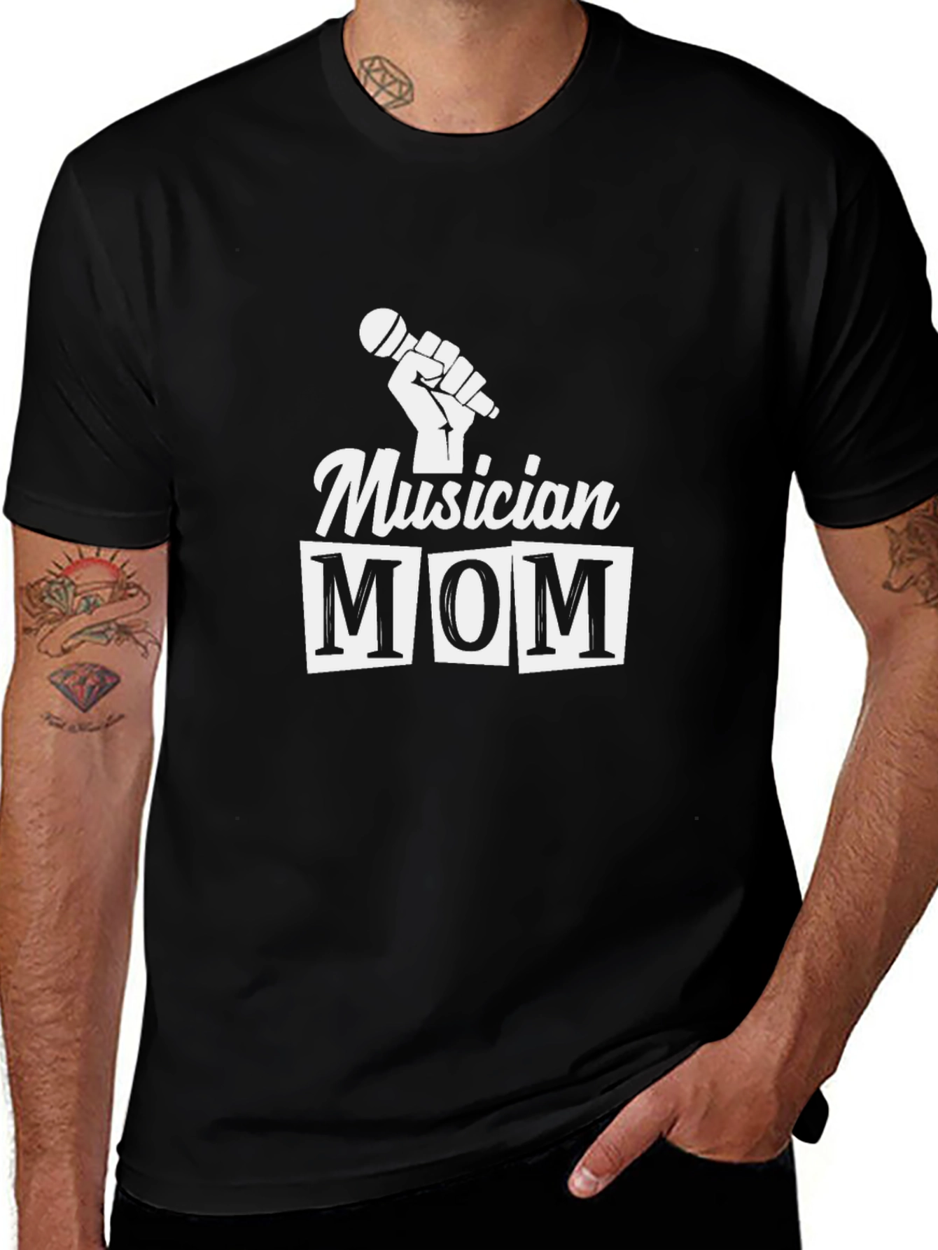 Musician Mom T-Shirt - Black Graphic Tee