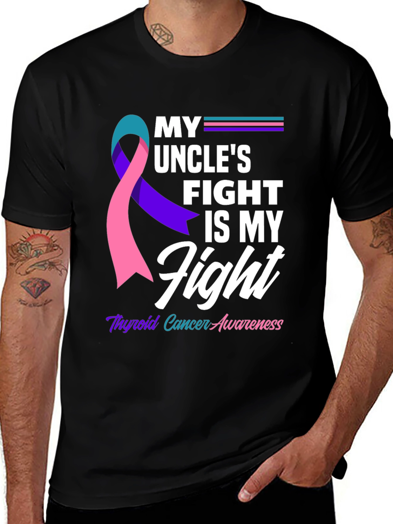 Thyroid Cancer Awareness T-Shirt - My Uncles Fight