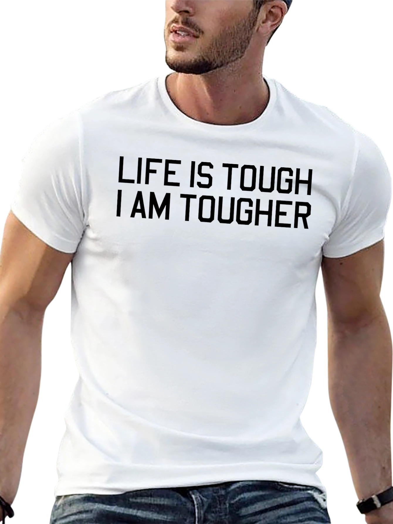 Life is Tough I Am Tougher Black T-Shirt