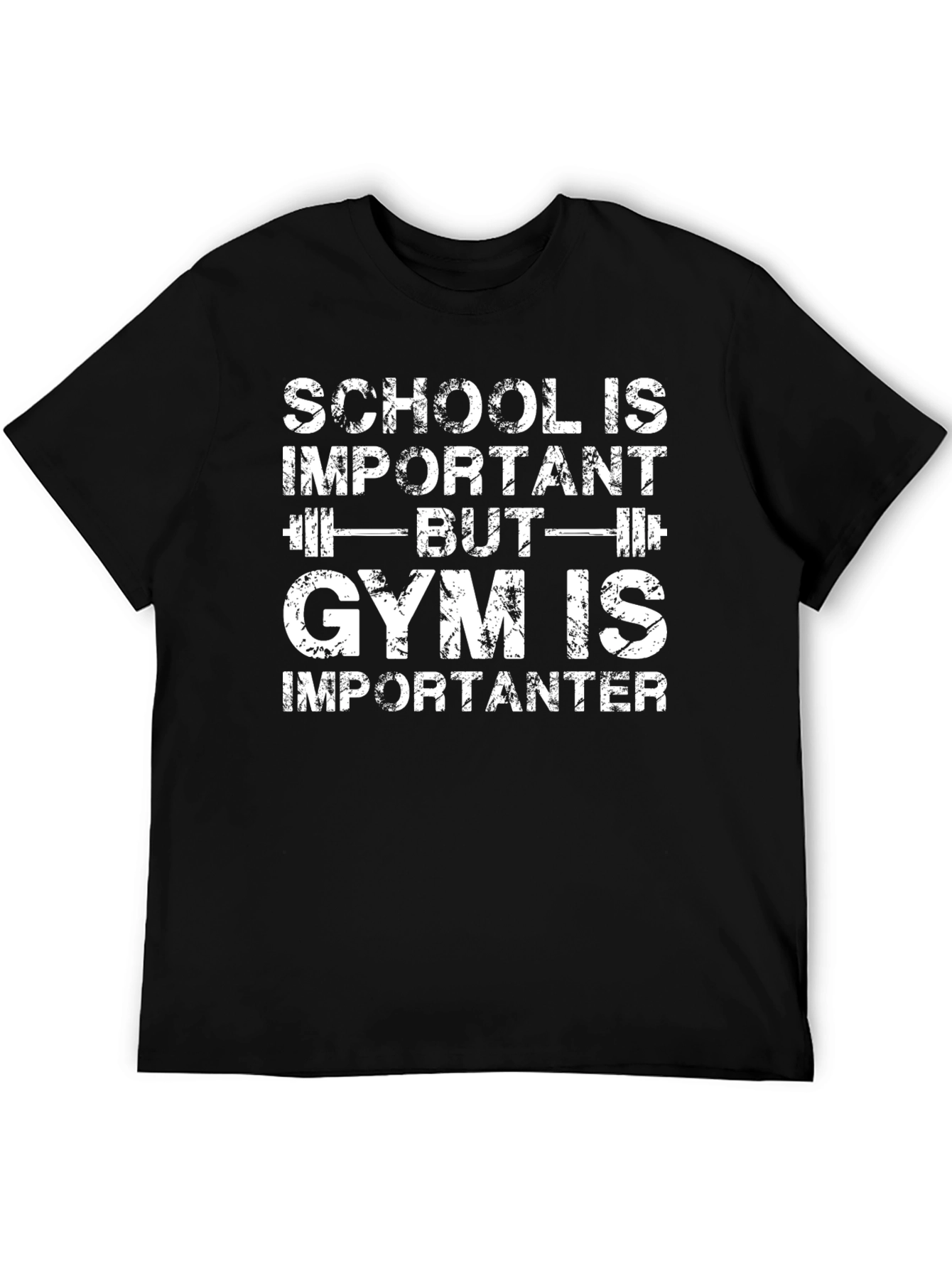 Gym Is Importanter T-Shirt - Black Graphic Tee