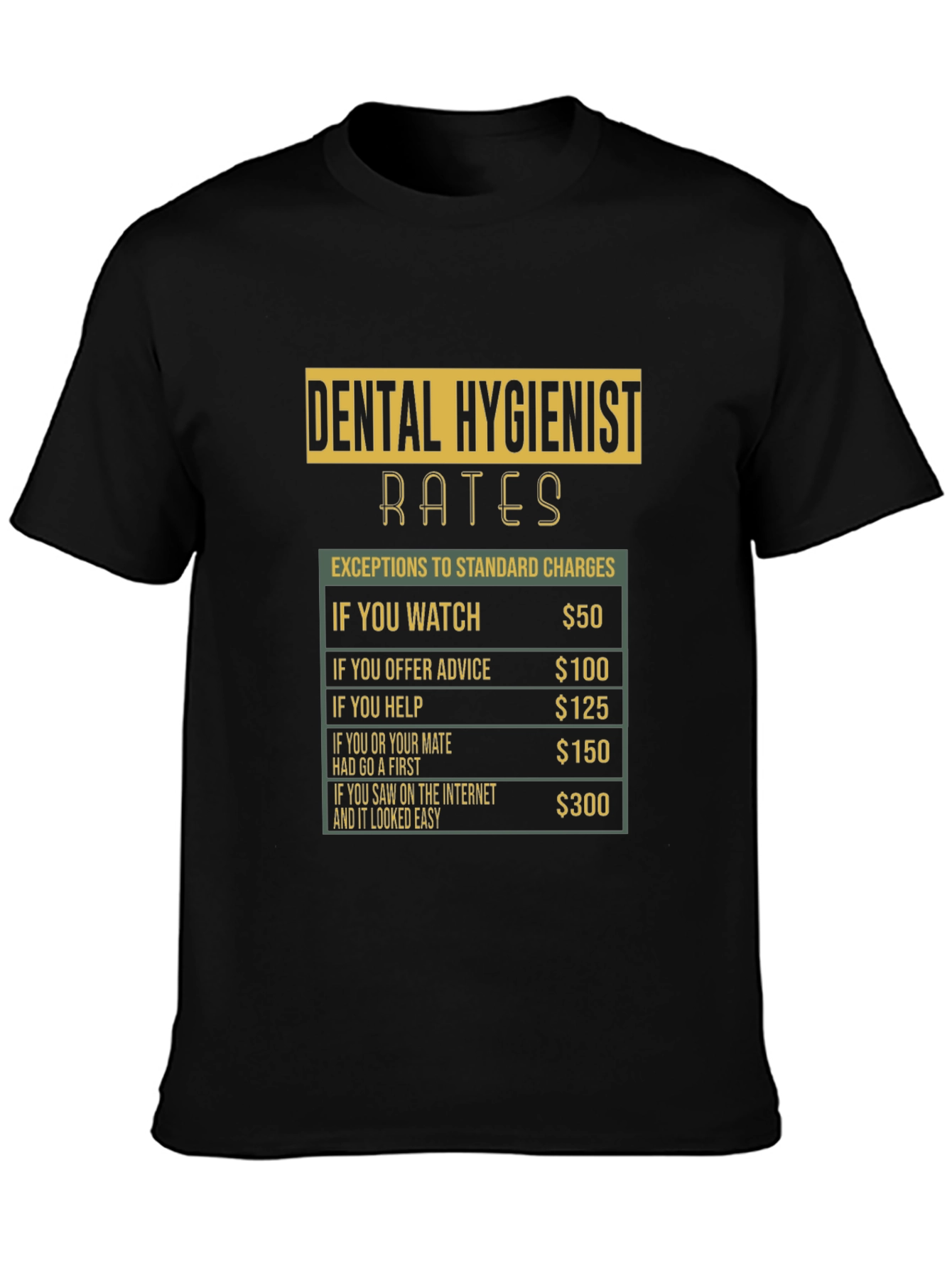 Dental Hygienist Rates Funny T-Shirt