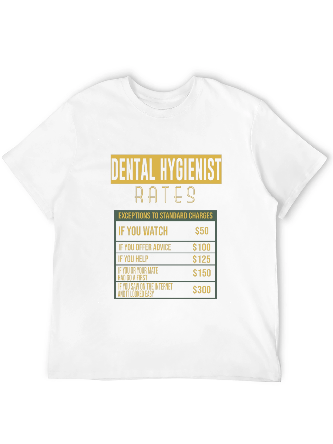 Dental Hygienist Rates Funny T-Shirt