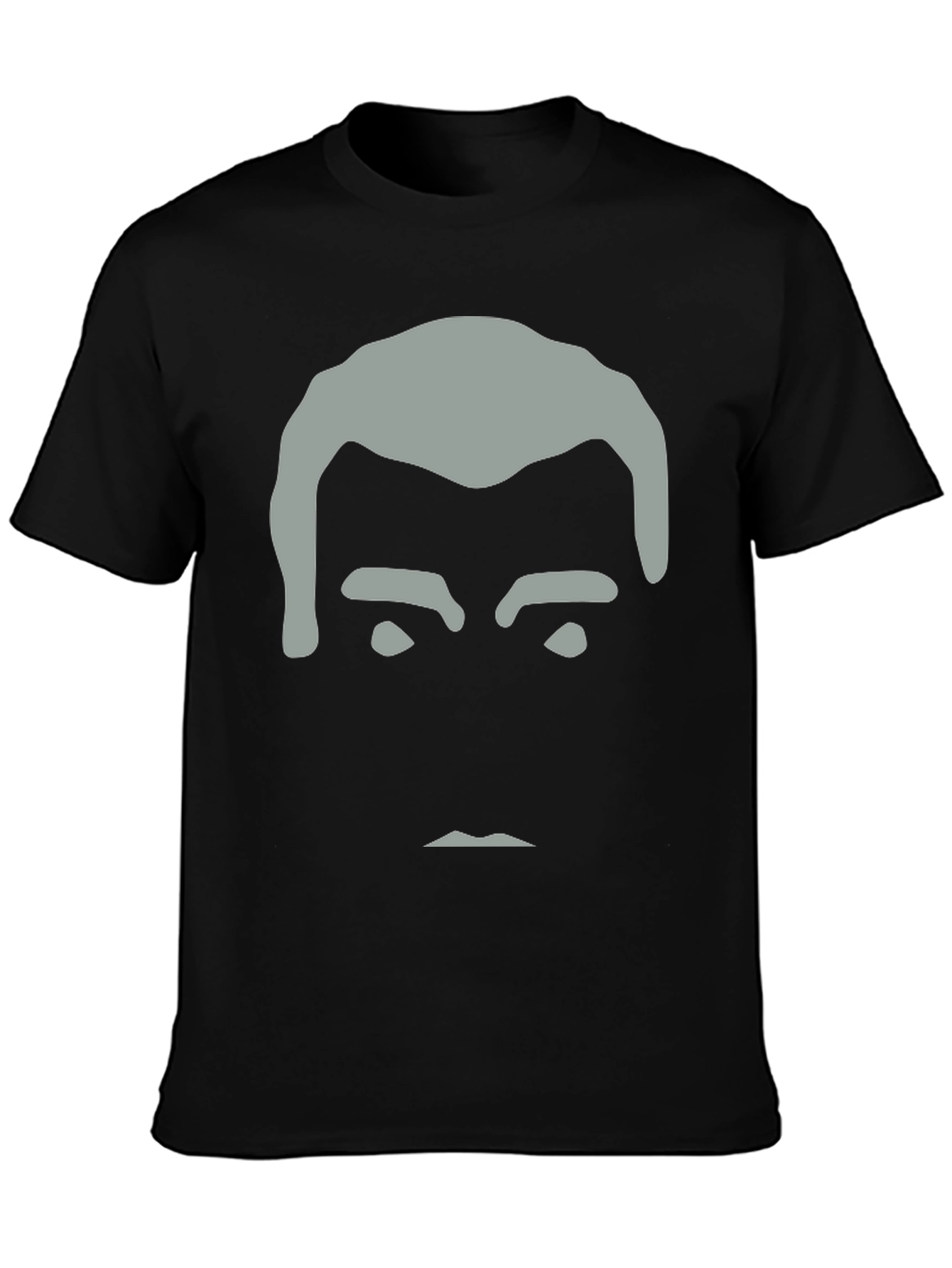 Minimalist Face Graphic Black T-Shirt