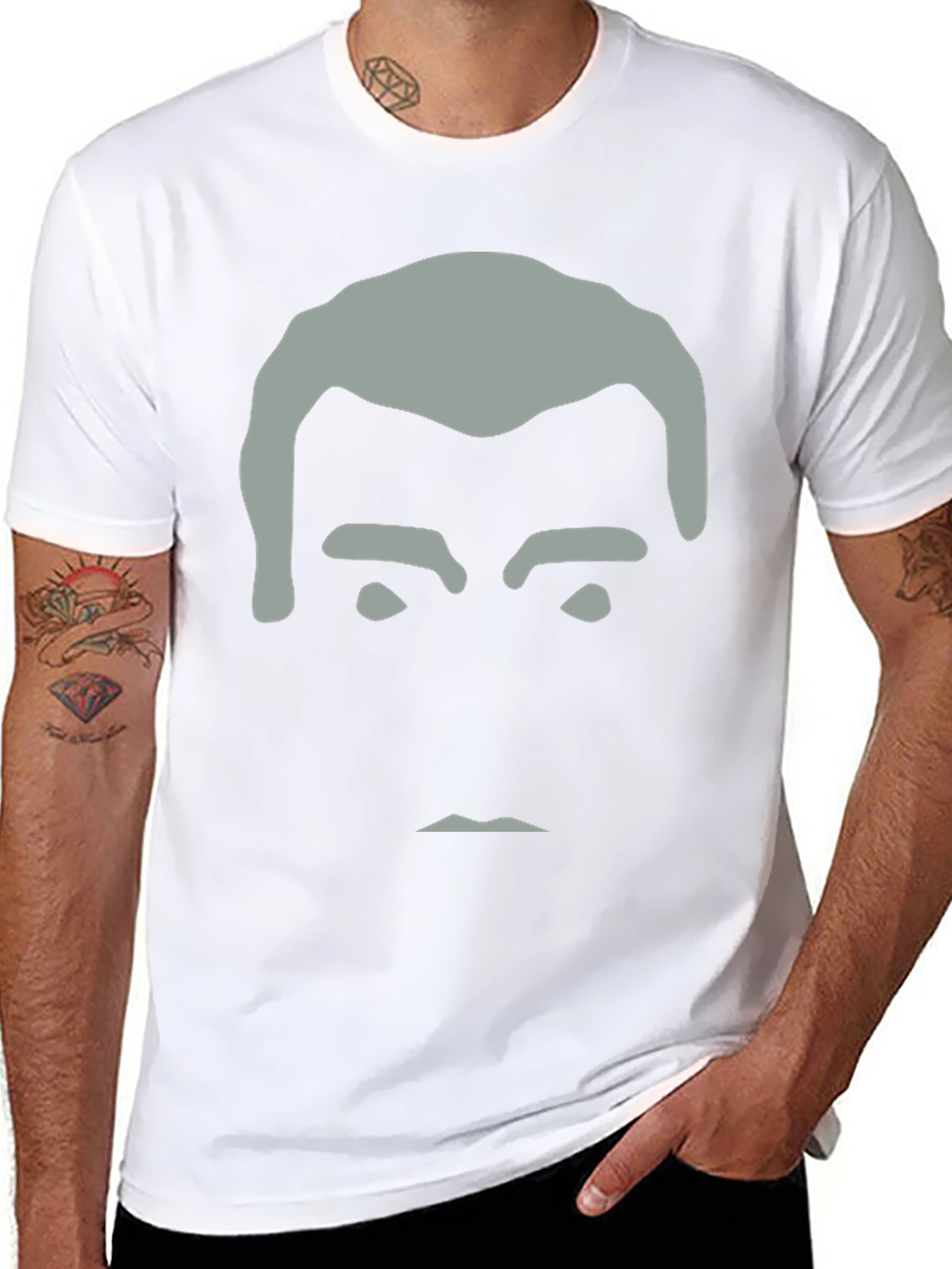 Minimalist Face Graphic Black T-Shirt