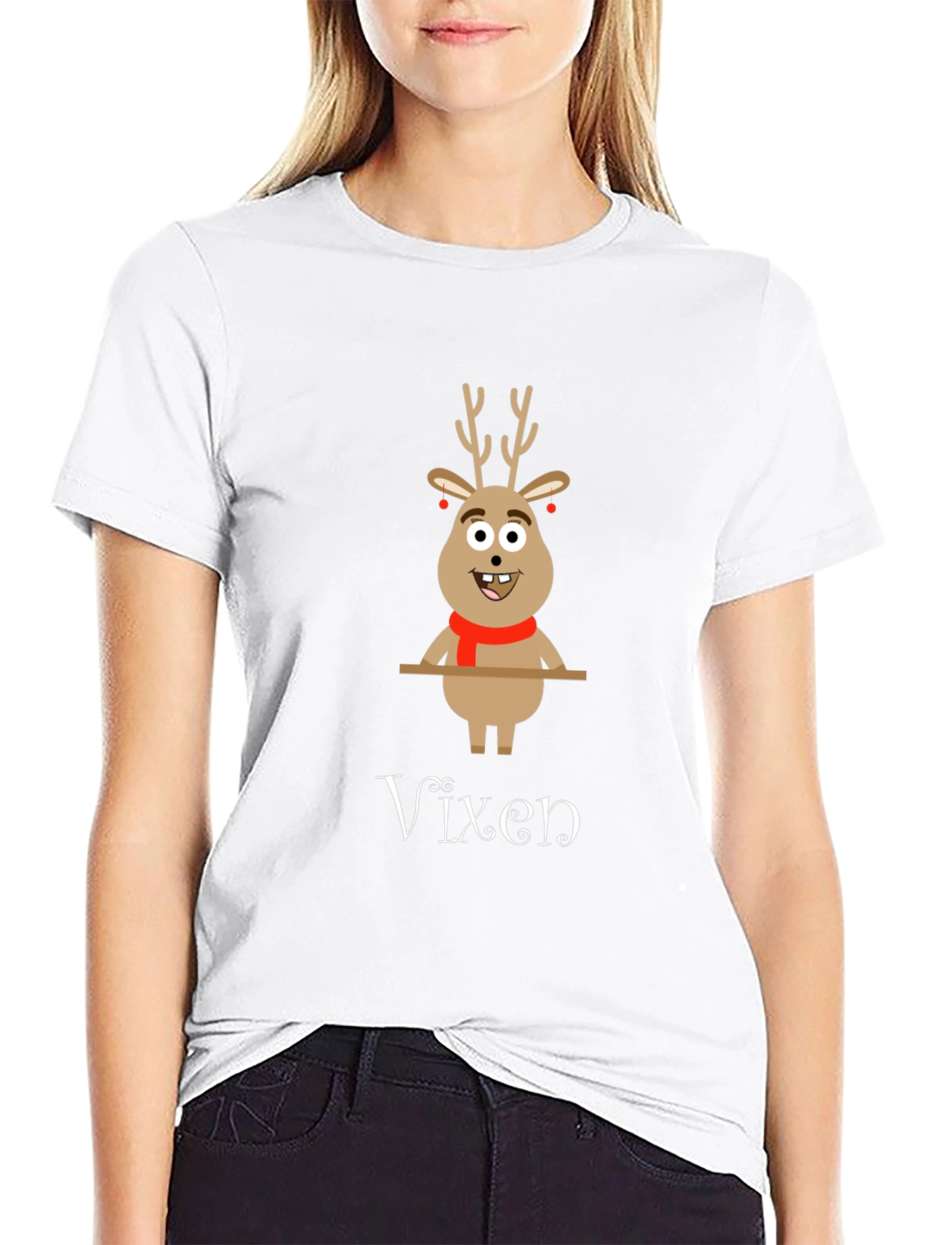 Vixen Reindeer Christmas T-Shirt - Holiday Graphic Tee