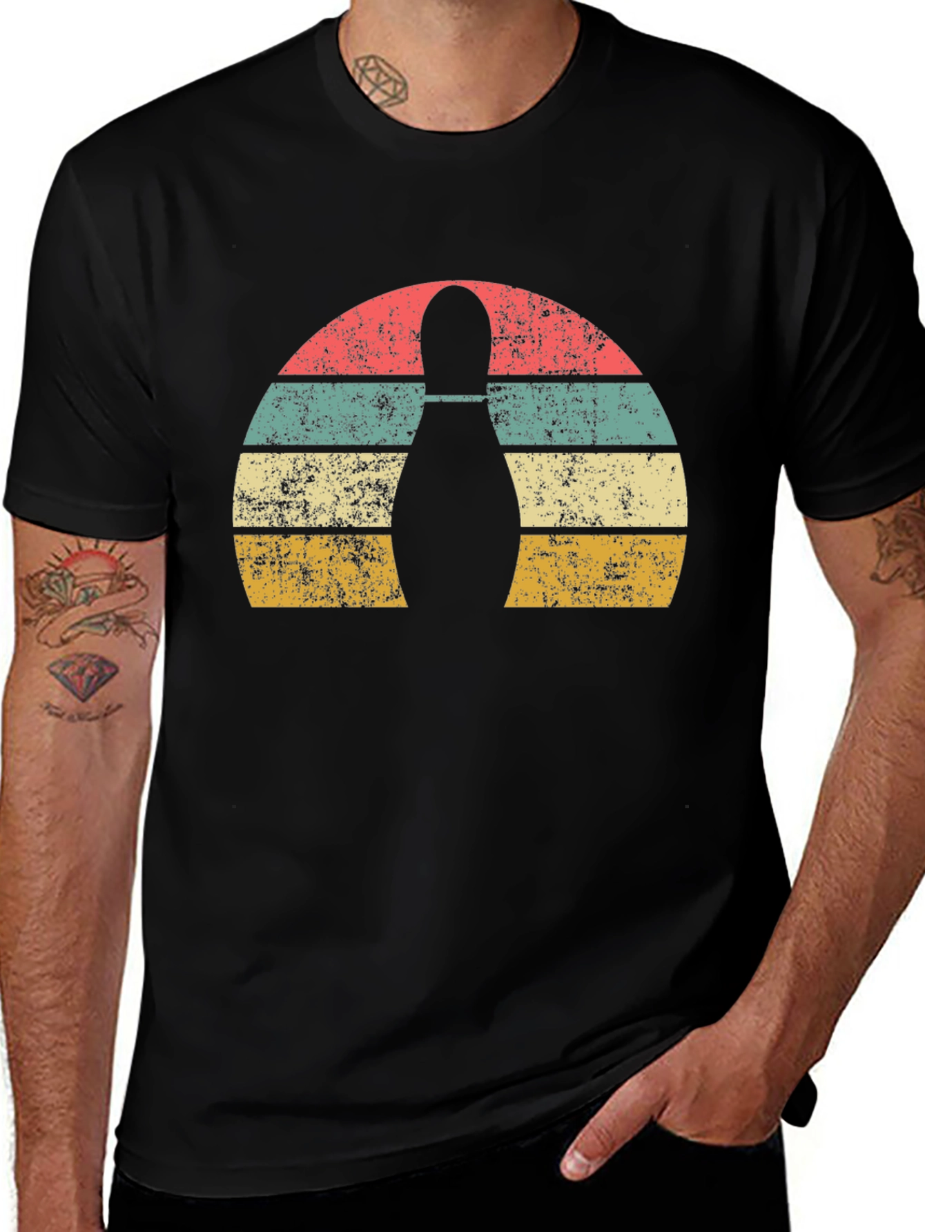 Retro Bowling Pin Graphic T-Shirt