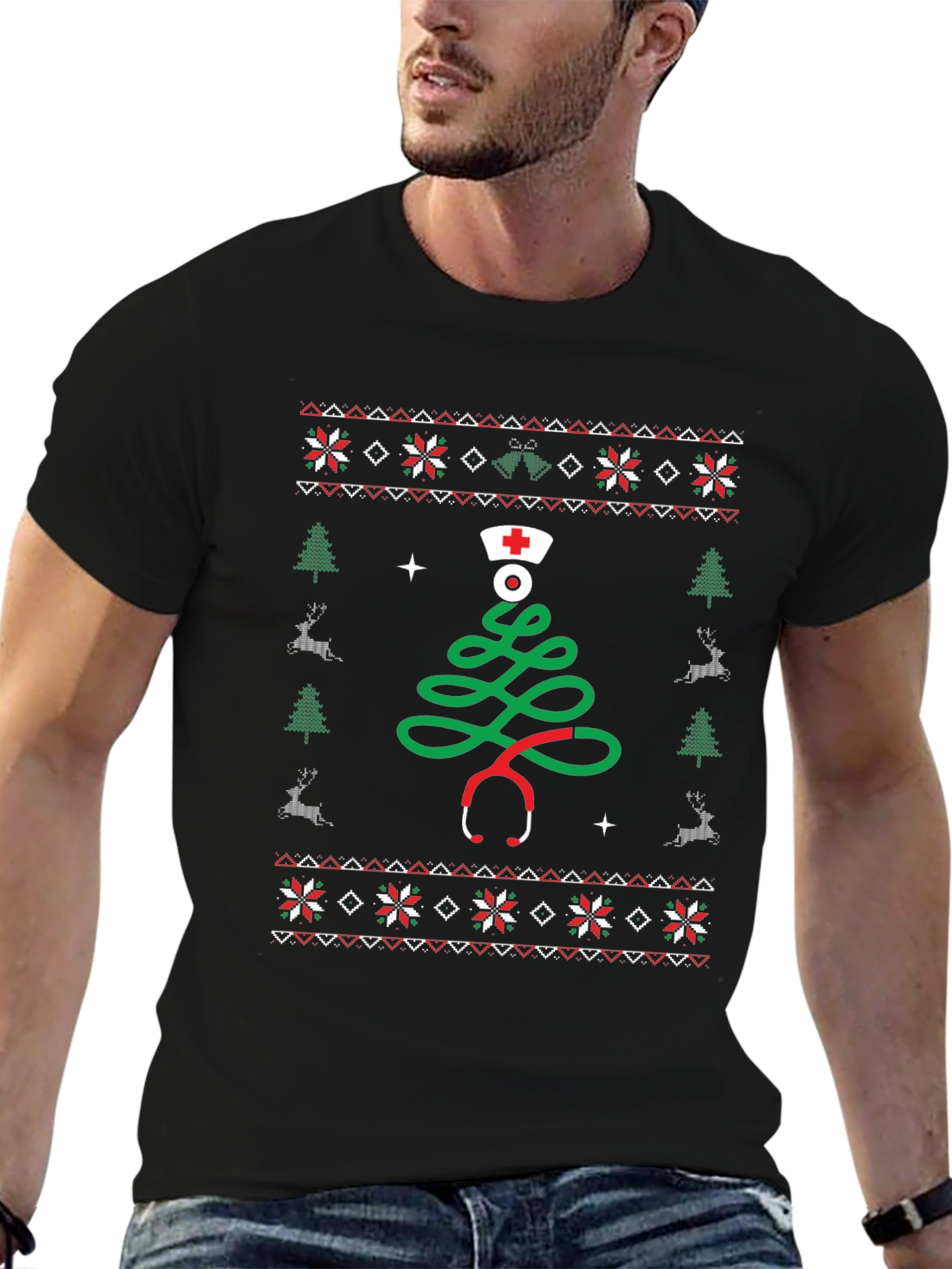 Nurse Ugly Christmas Sweater T-Shirt