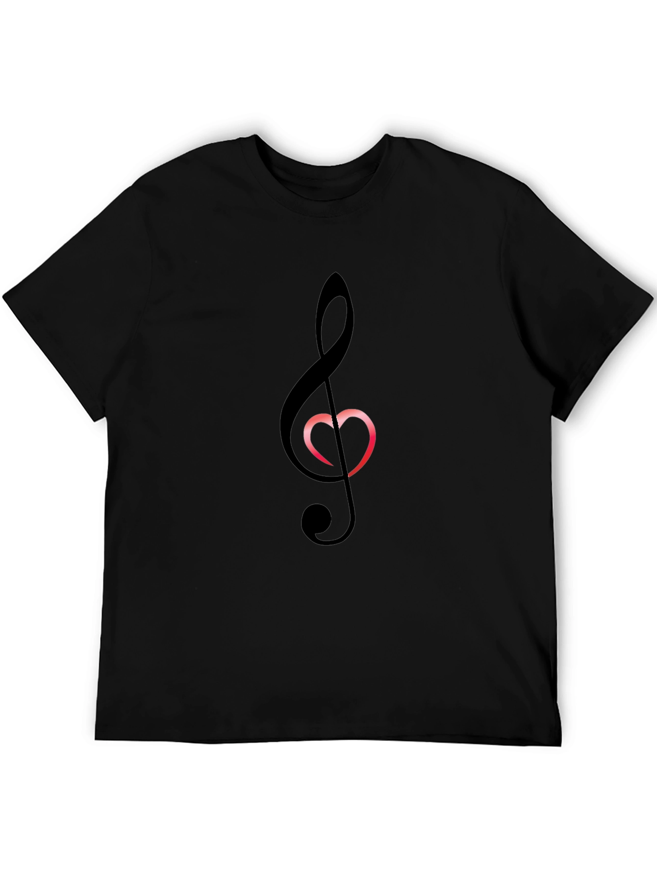 Music Heart T-Shirt - Black Cotton Tee