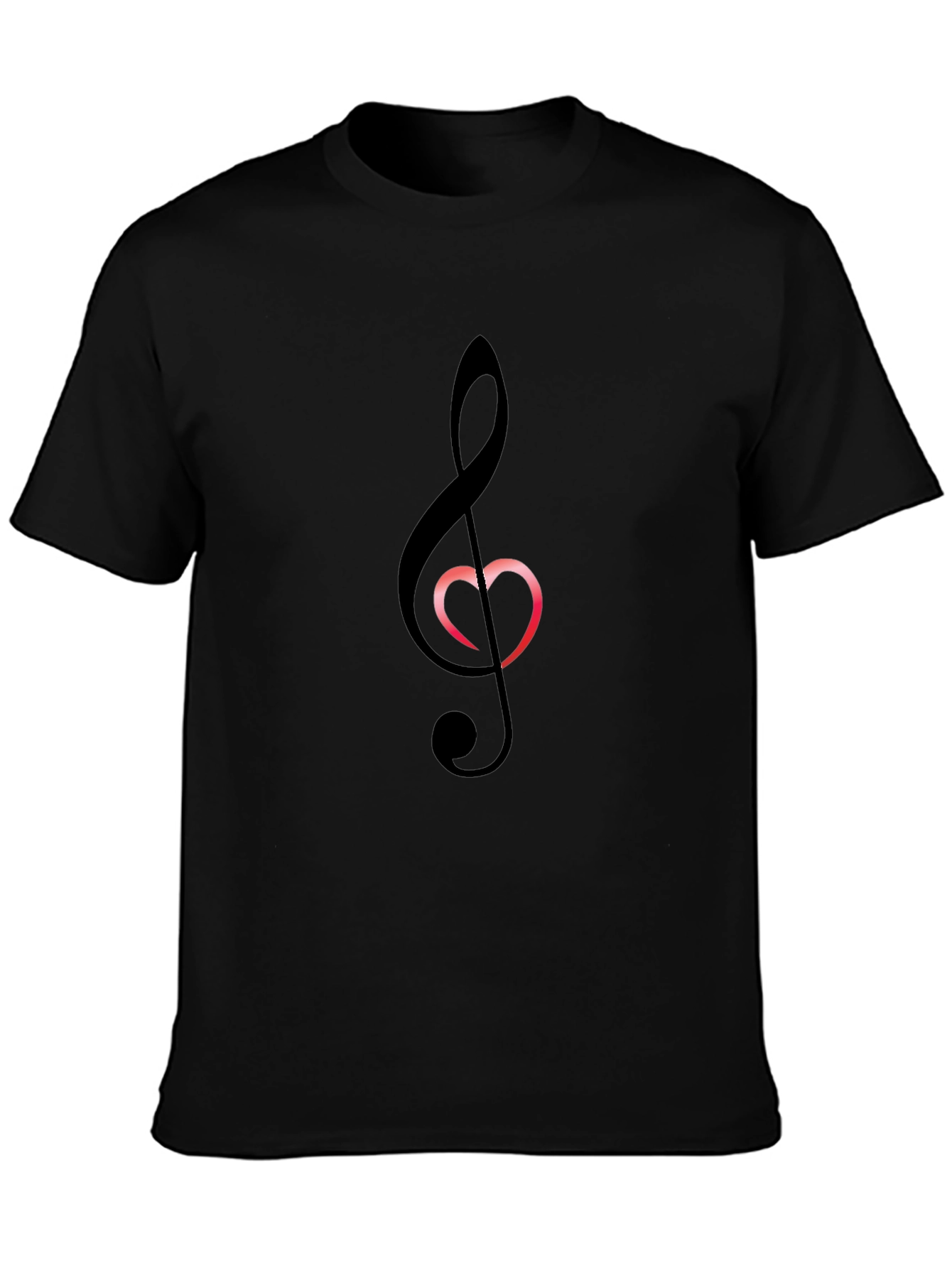 Music Heart T-Shirt - Black Cotton Tee
