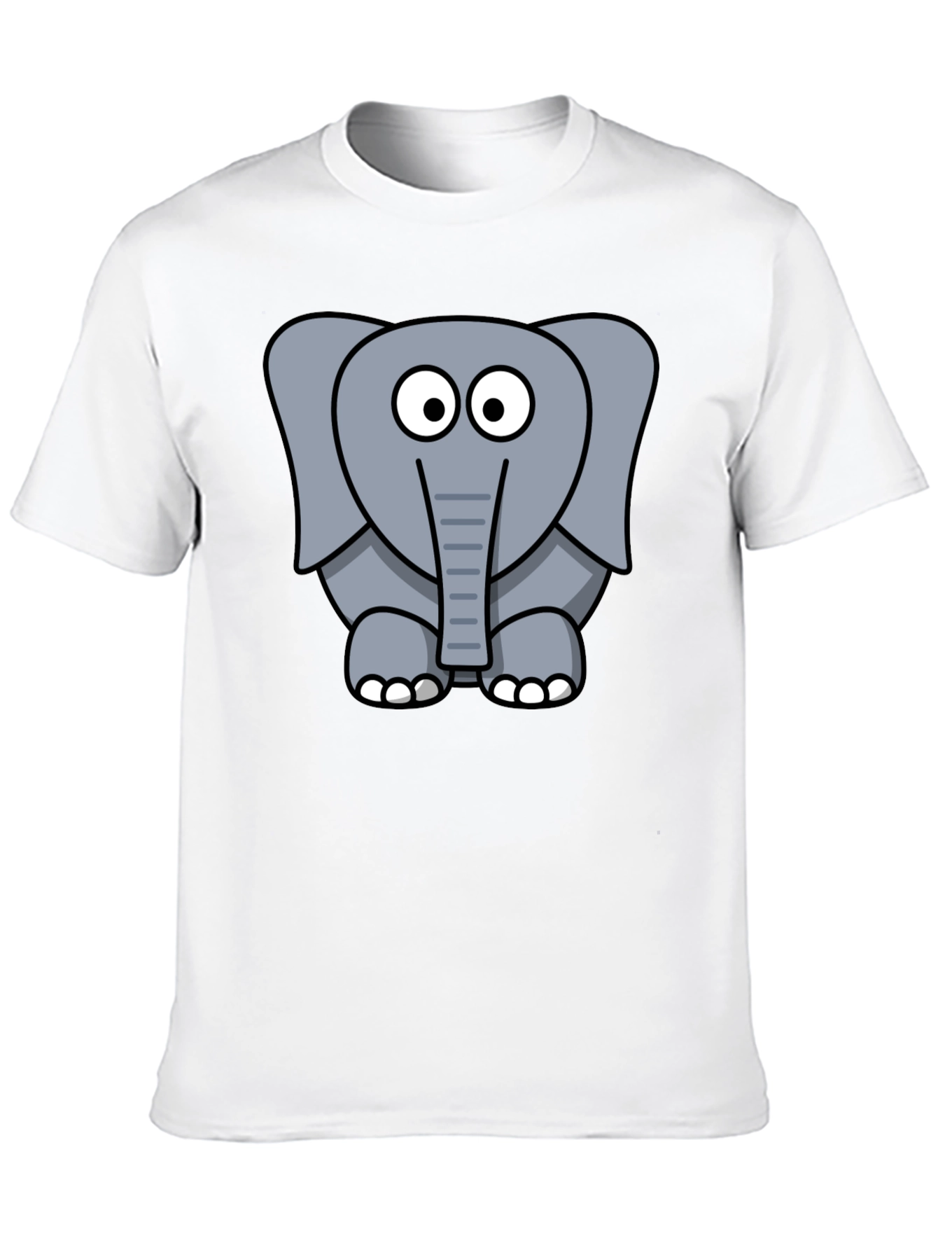 Cute Elephant Graphic Print Black T-Shirt