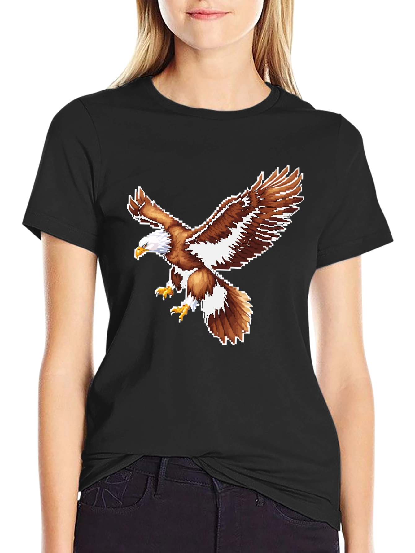 Pixel Eagle Graphic Tee - Black T-Shirt