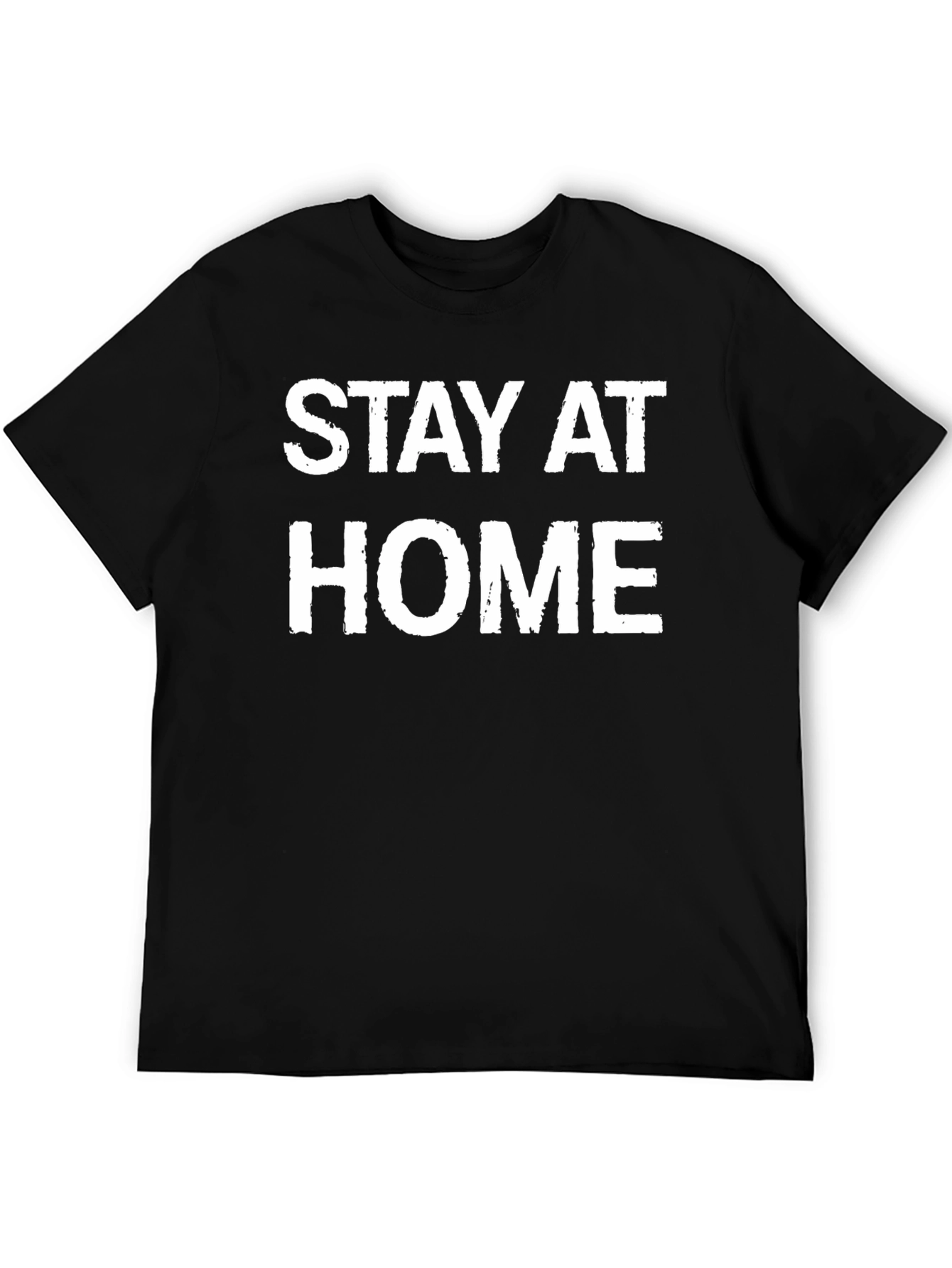 Stay At Home Black Cotton Tee