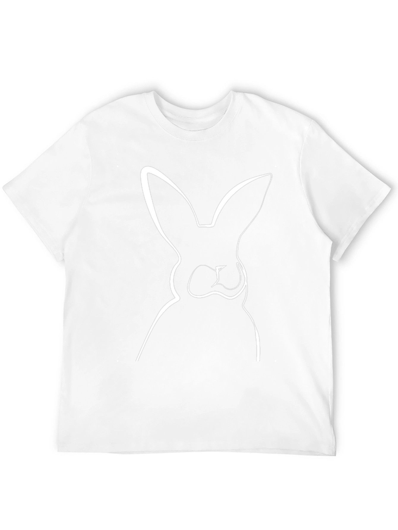 Minimalist Rabbit Graphic Tee - Black