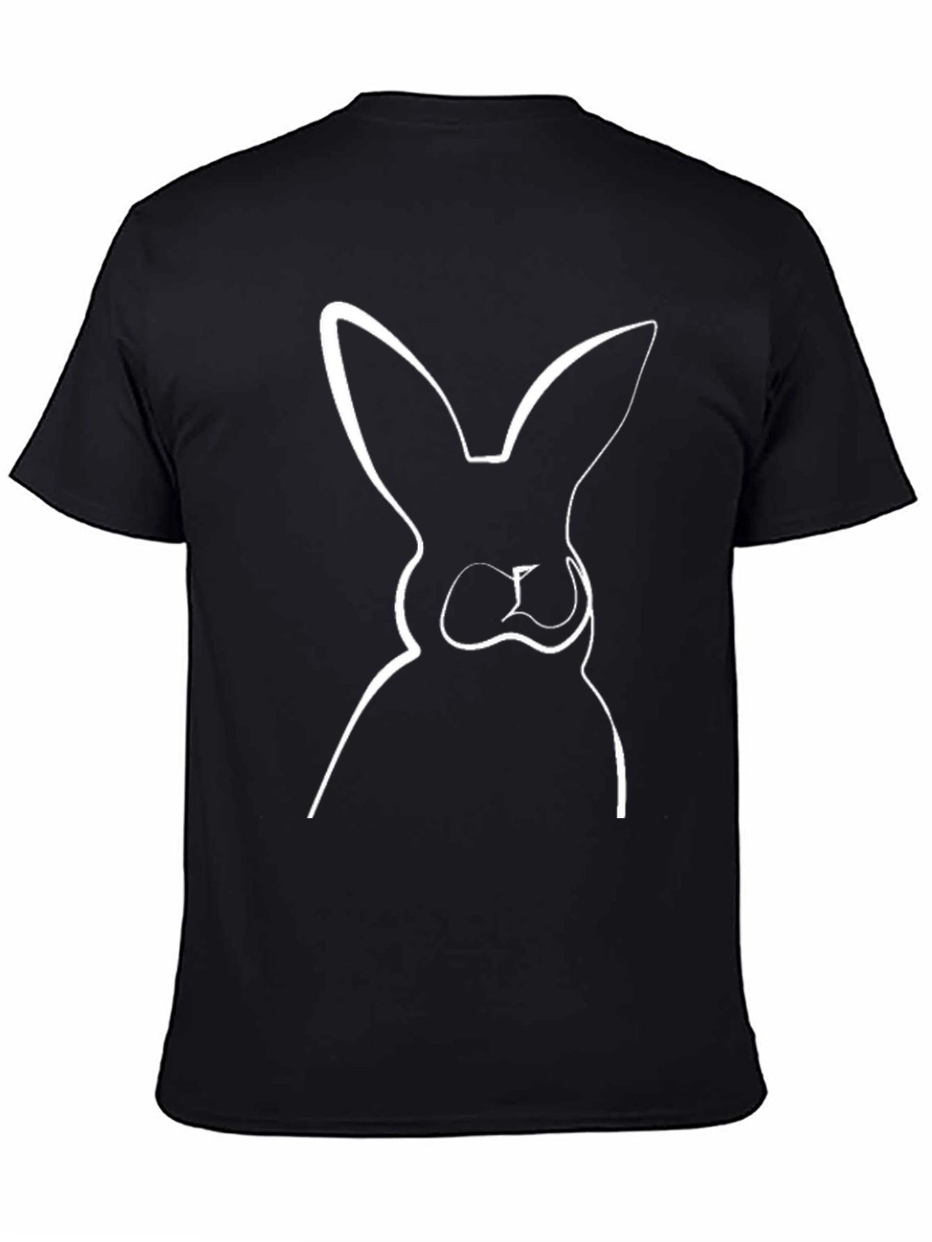 Minimalist Rabbit Graphic Tee - Black