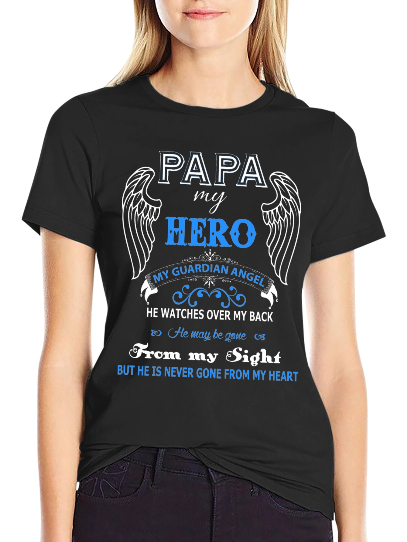 Papa My Hero Guardian Angel T-Shirt