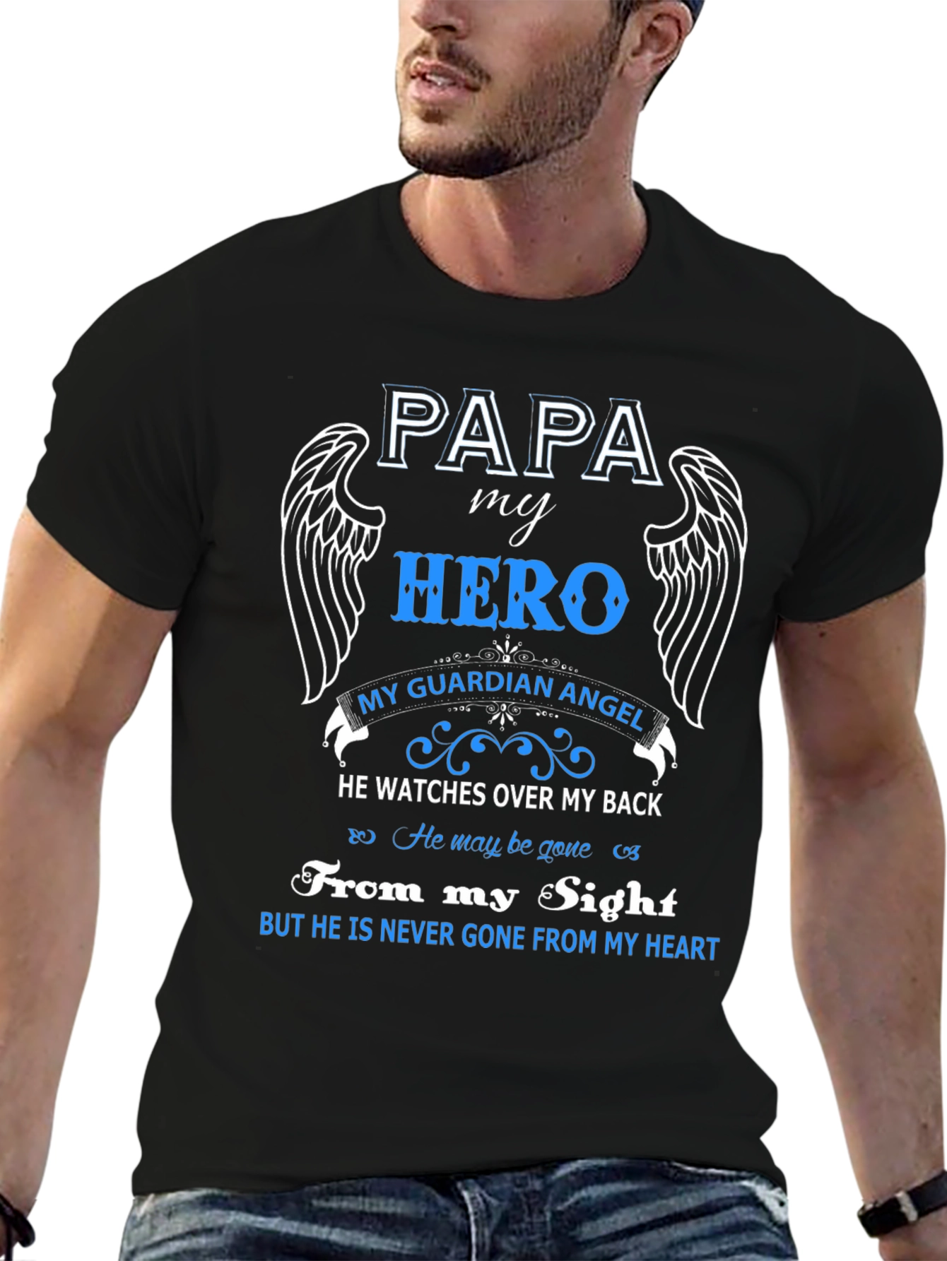 Papa My Hero Guardian Angel T-Shirt