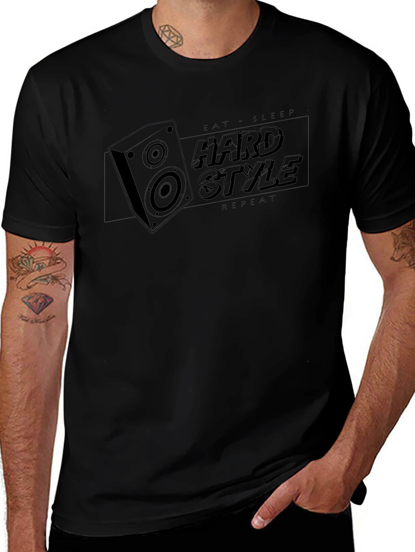 Hardstyle Music Speaker Graphic T-Shirt - Black