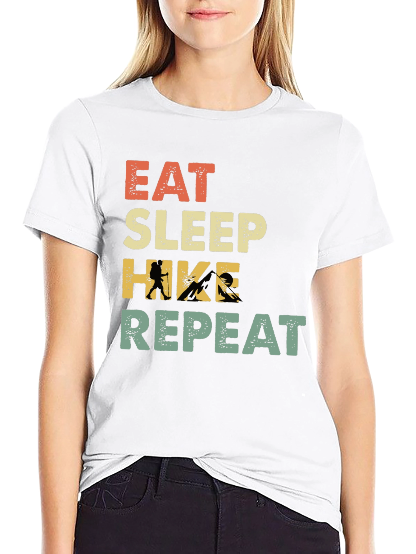 Eat Sleep Hike Repeat T-Shirt - Hiking Adventure Tee